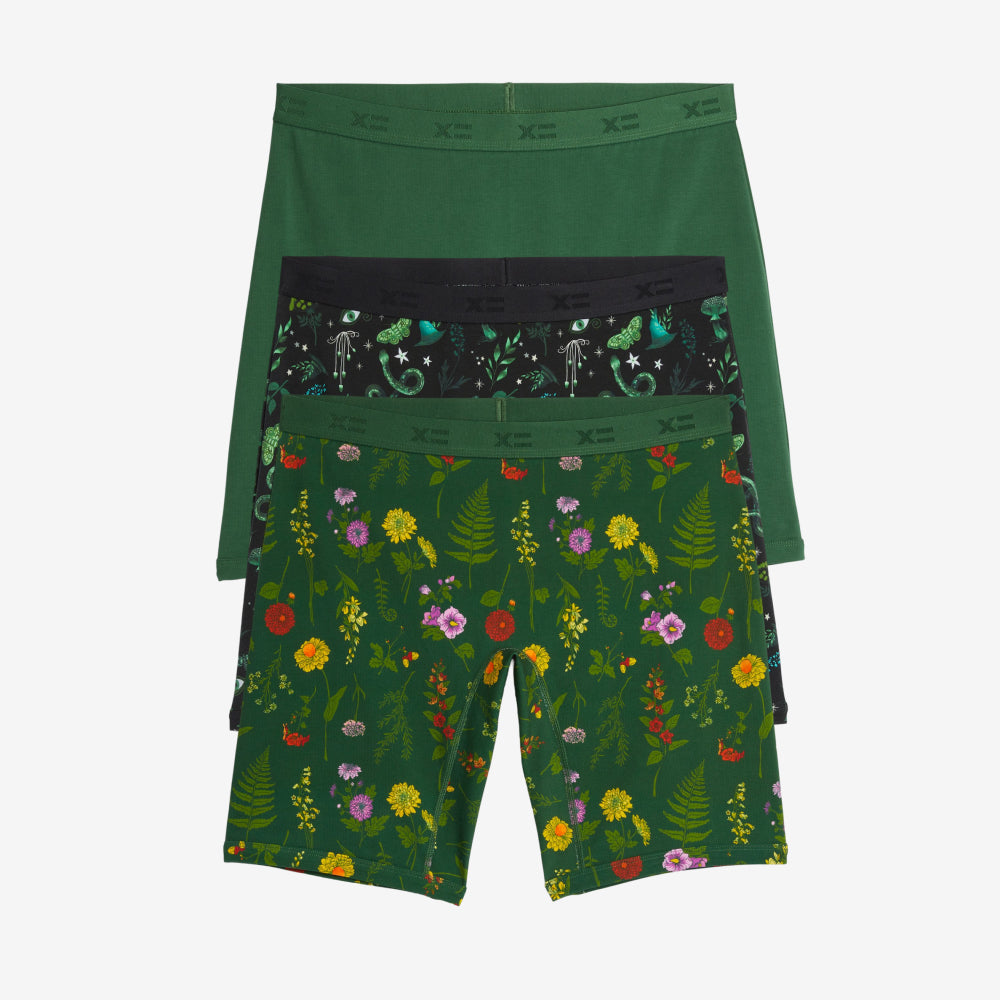 9" Boxer Briefs 3-Pack - Fern and Floral