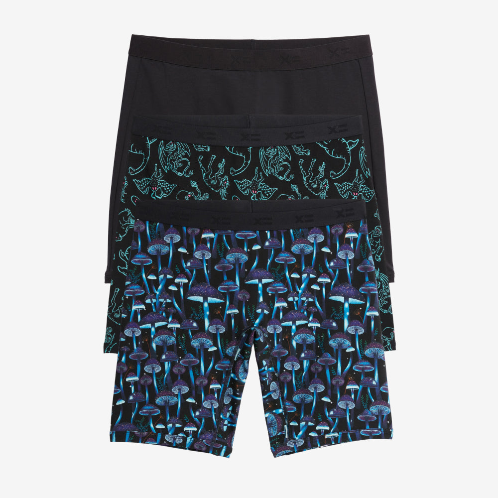 9" Boxer Briefs 3-Pack - Moonlit Mushroom
