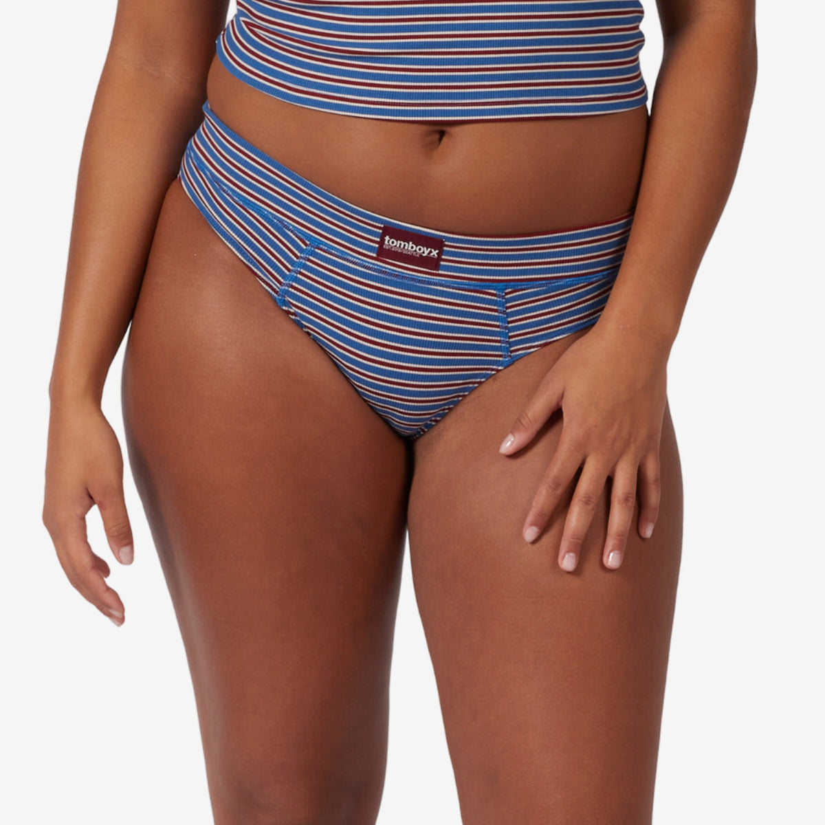 Bamboo Rib Cheeky - Alpine Stripe