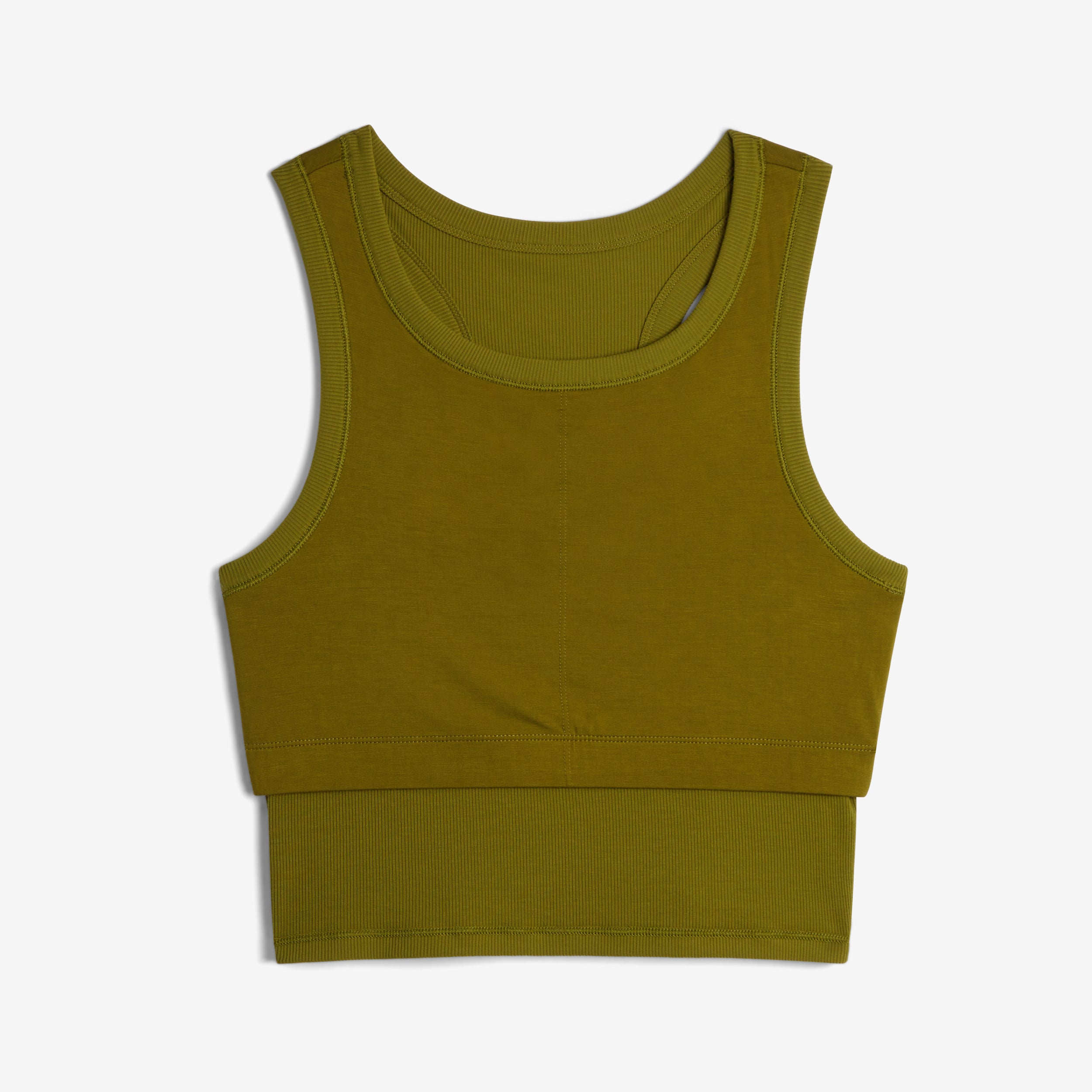 Bamboo Rib Bra Top - Avocado