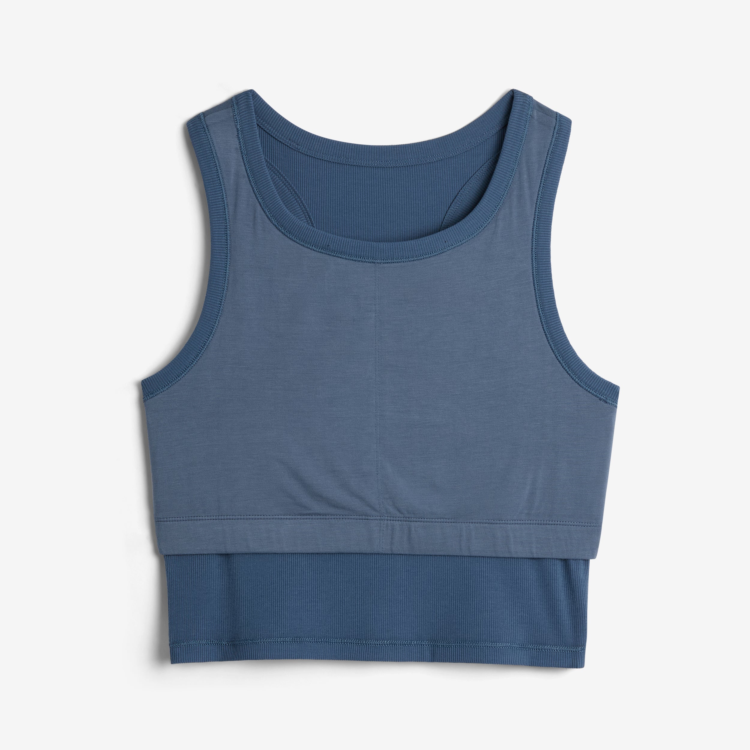 Bamboo Rib Bra Top - Bering Sea