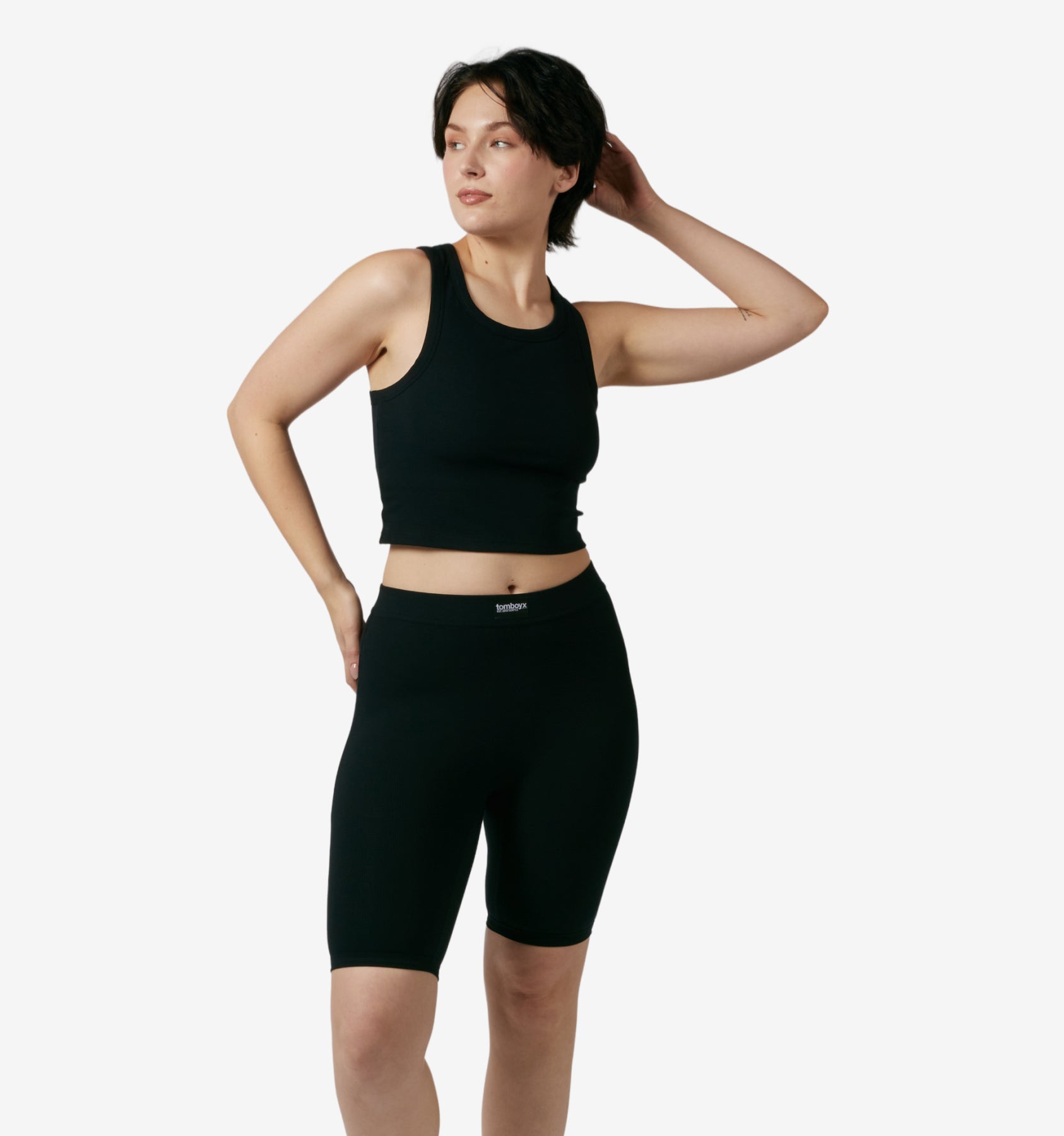 Bamboo Rib 9" Boxer Briefs - Black