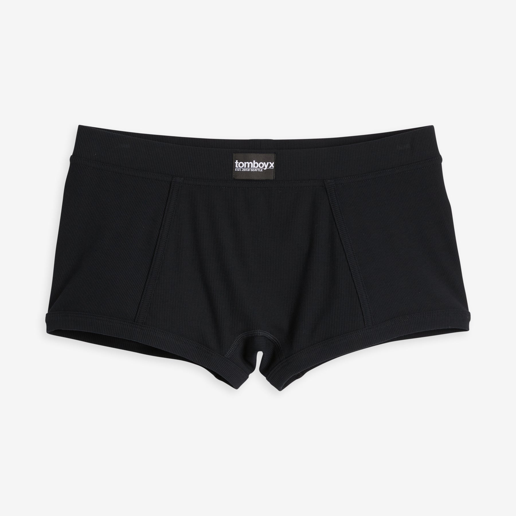 Bamboo Rib Boy Shorts - Black