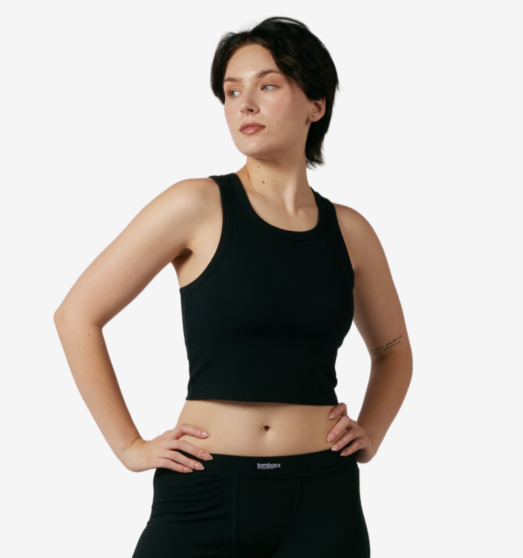 Bamboo Rib Bra Top - Black