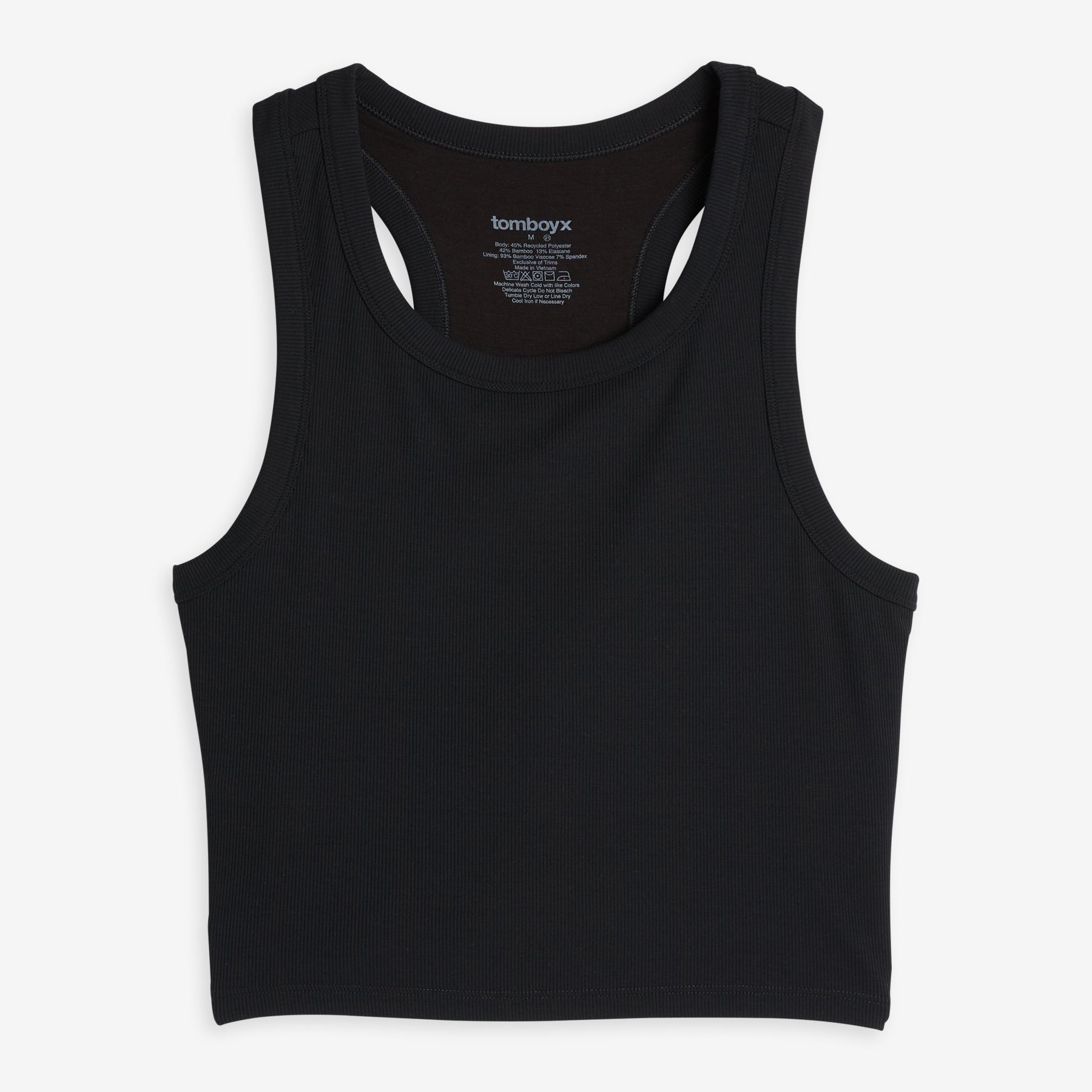 Bamboo Rib Bra Top - Black