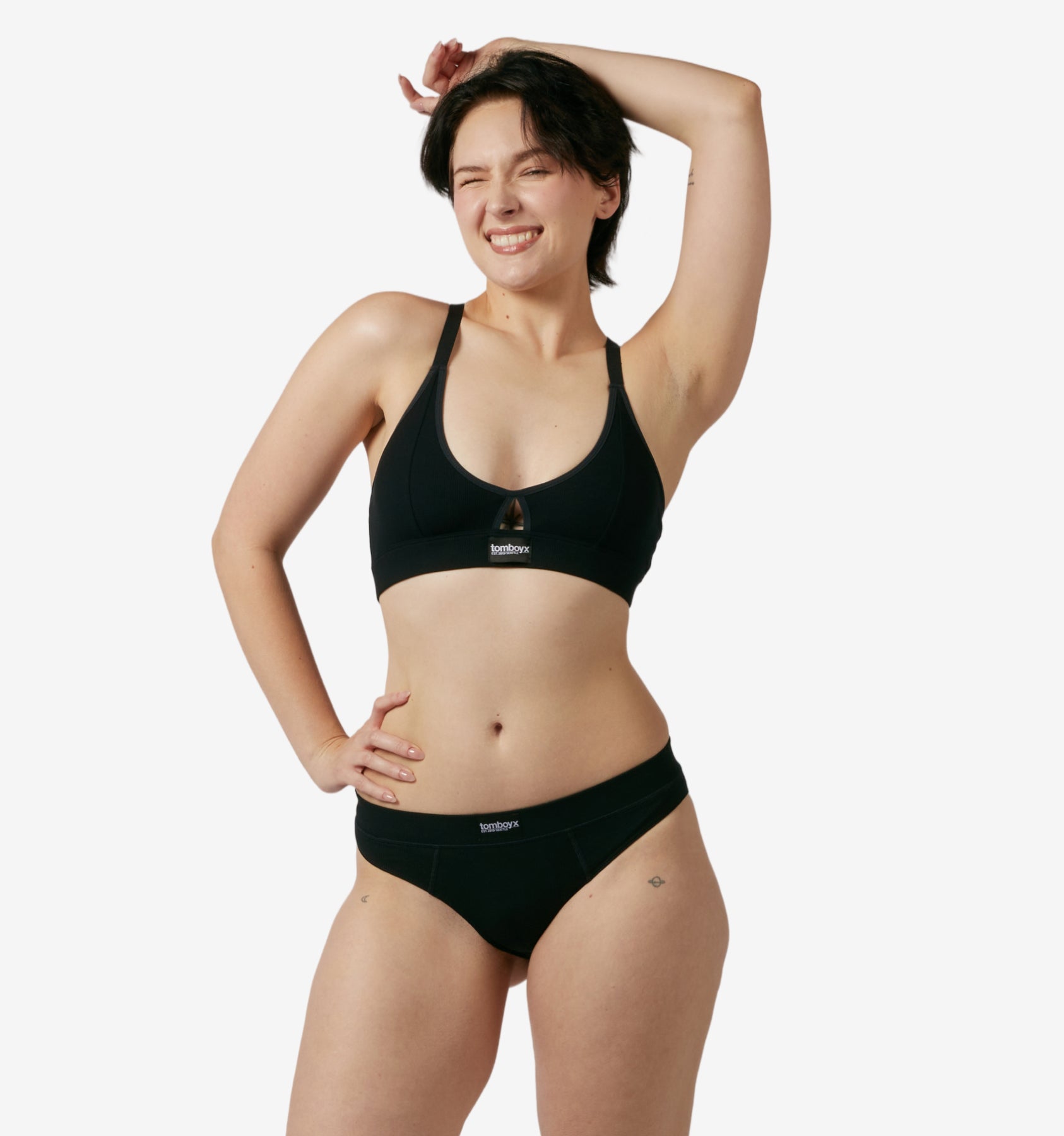 Bamboo Rib Cheeky - Black