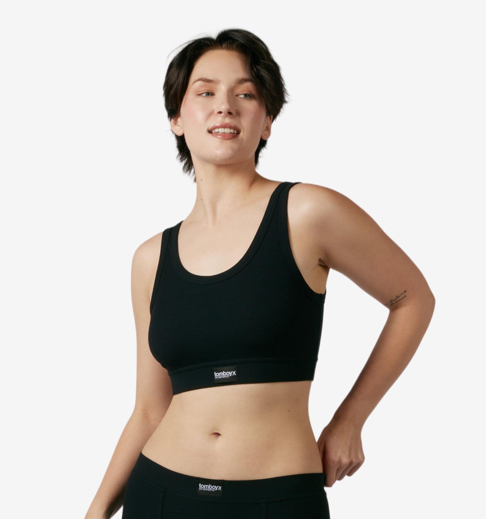Bamboo Rib Essentials Soft Bra - Black