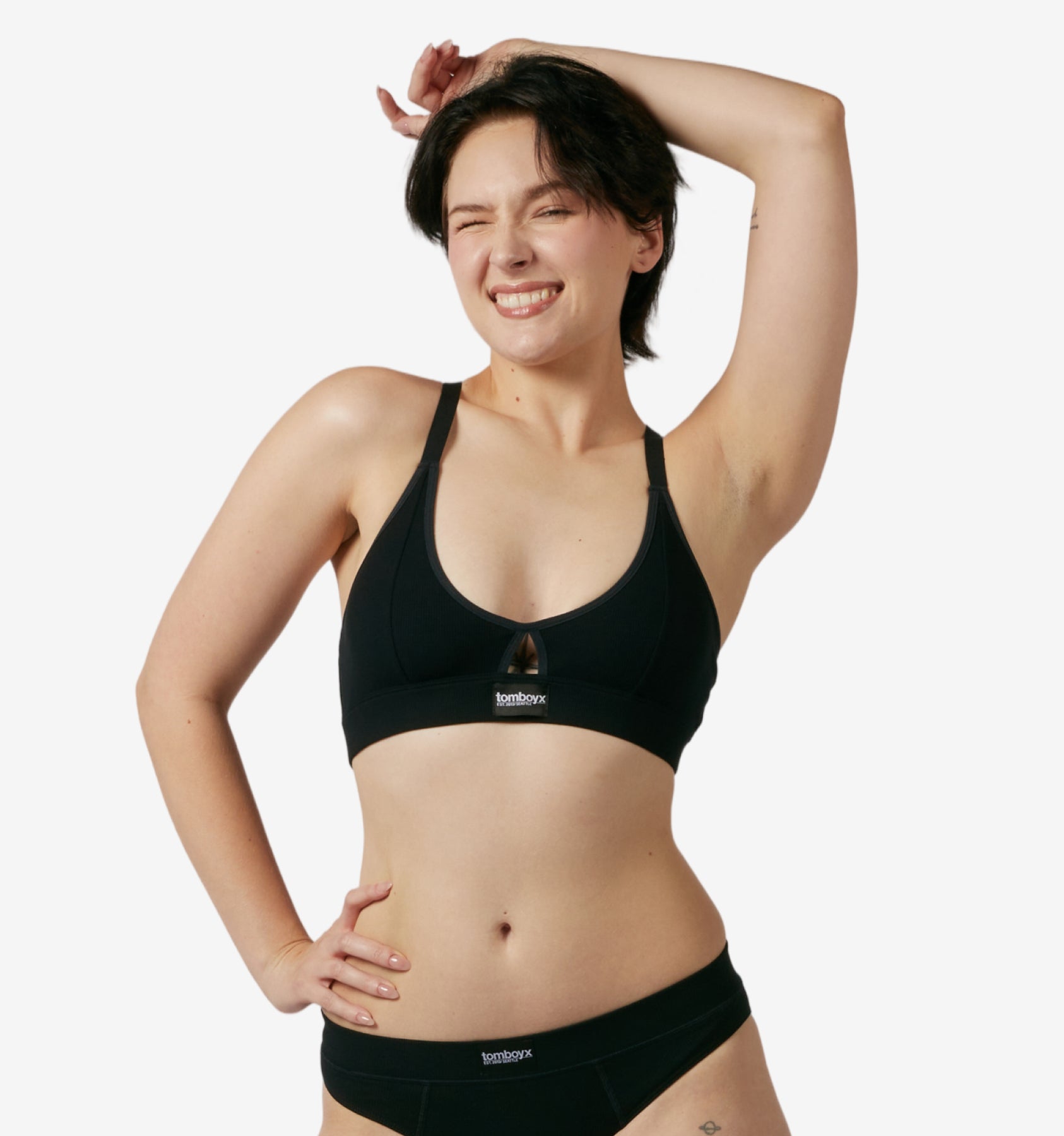 Bamboo Rib Lounge Bralette - Black