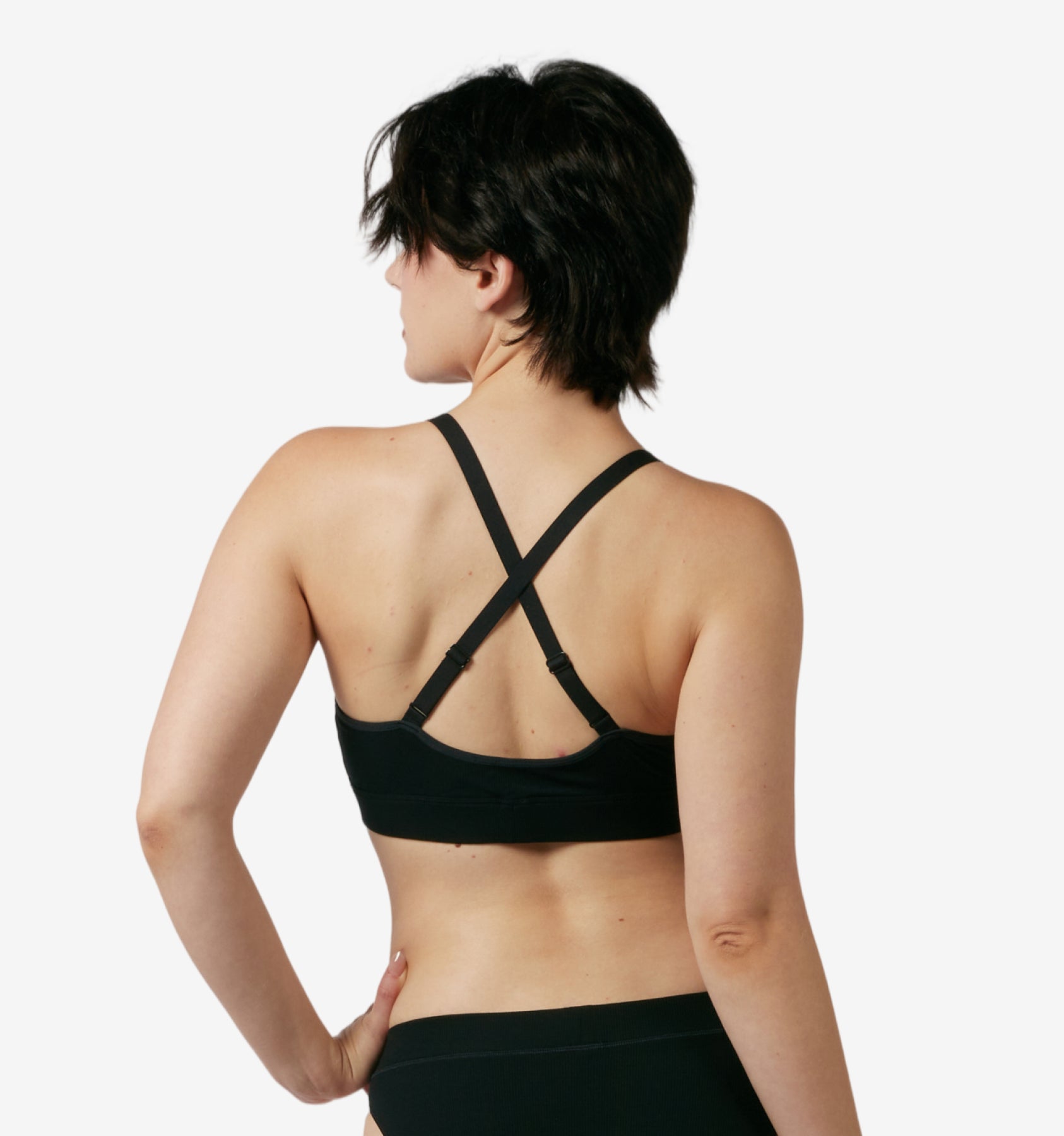 Bamboo Rib Lounge Bralette - Black