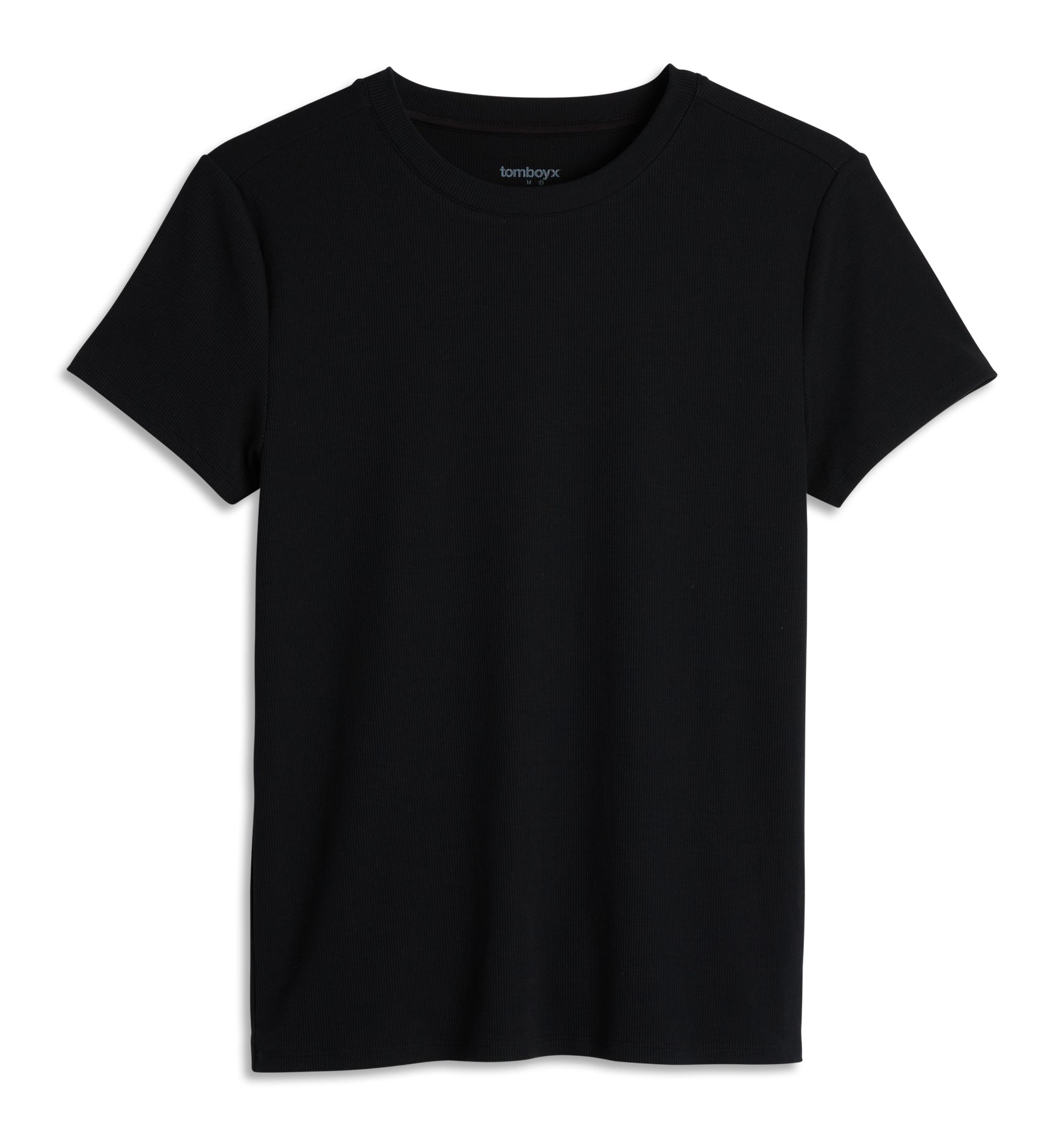 Bamboo Rib Short Sleeve Tee - Black