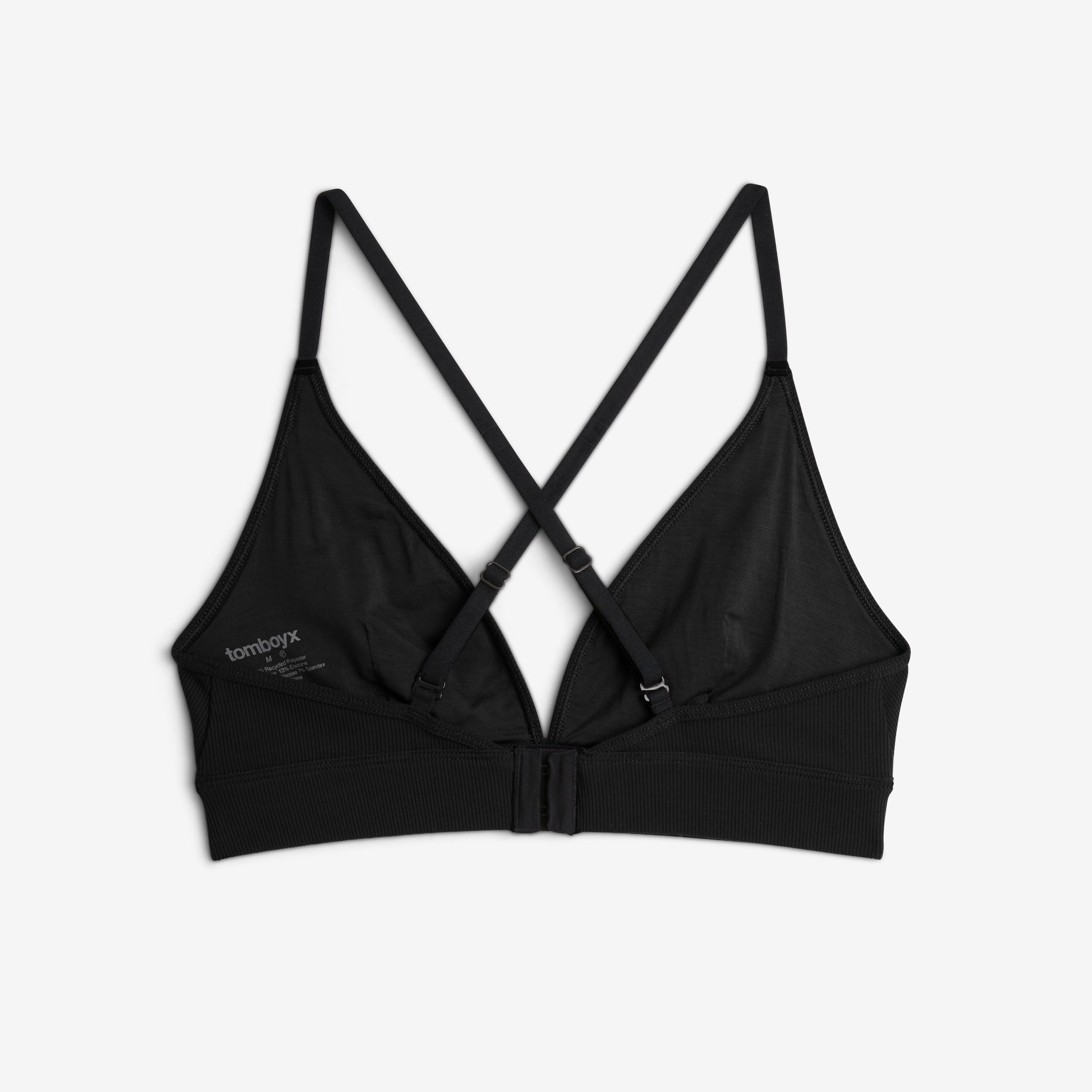 Bamboo Rib Triangle Bralette - Black