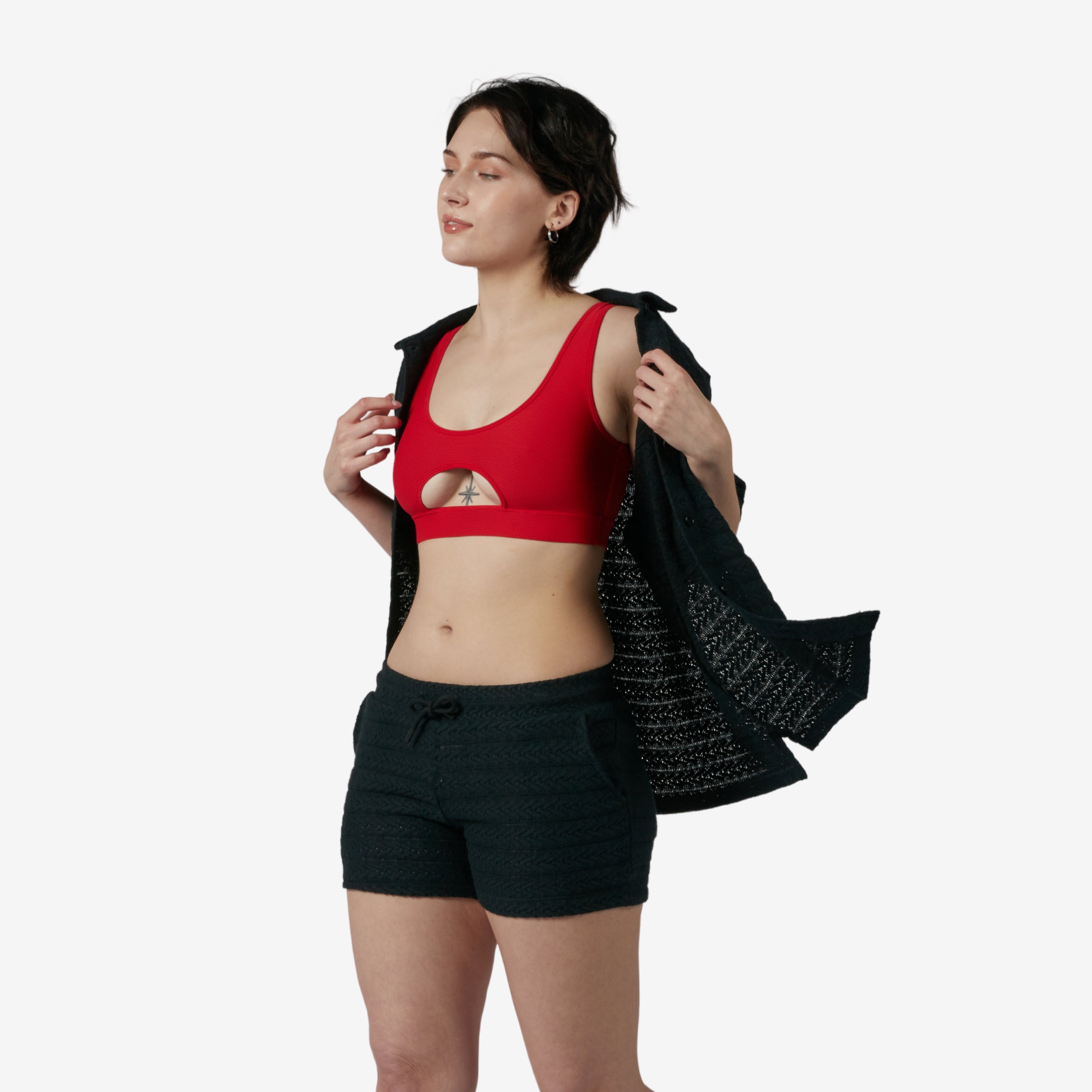Crochet Cabana Shirt - Black
