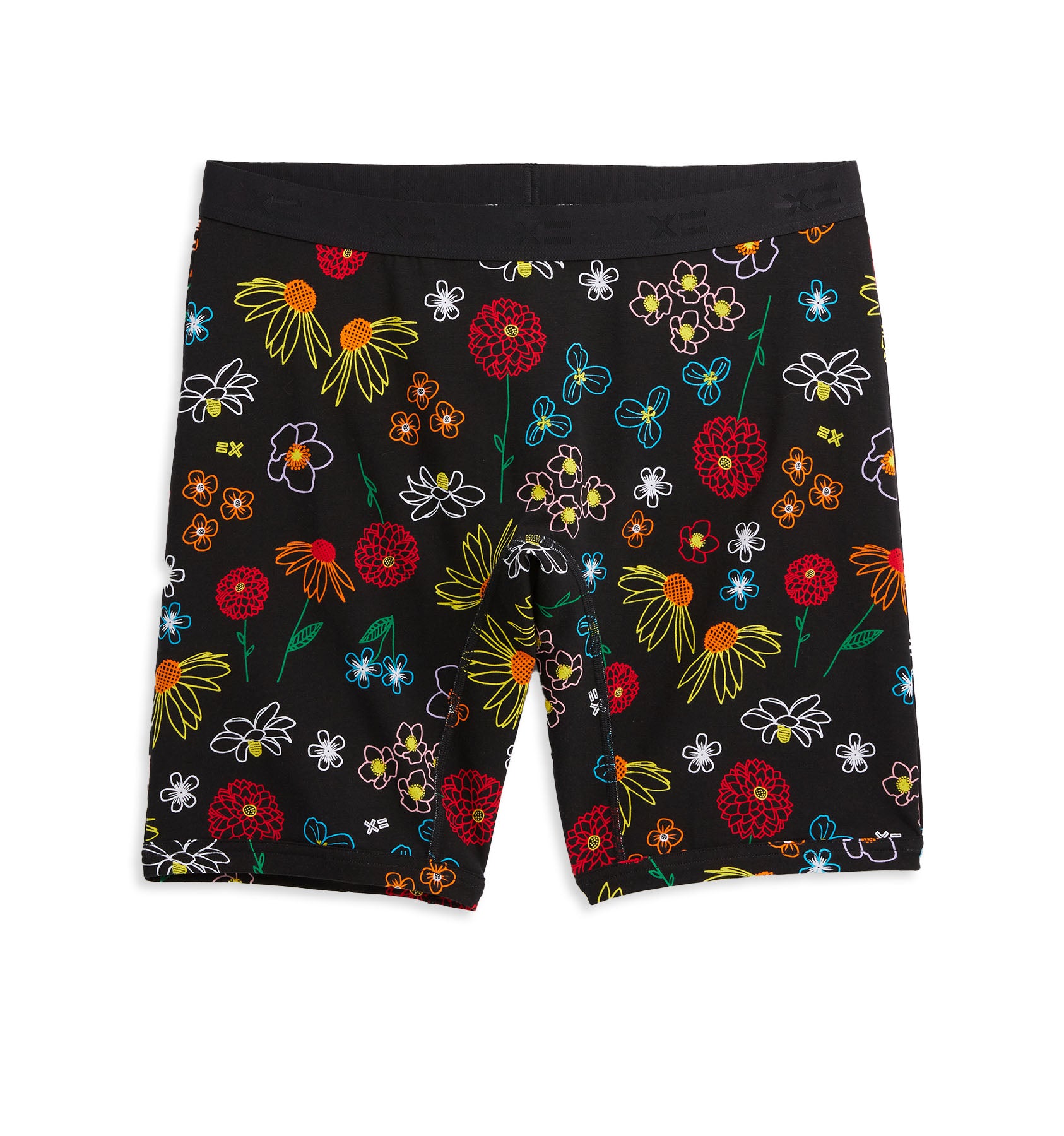 9" Boxer Briefs - Black Floral