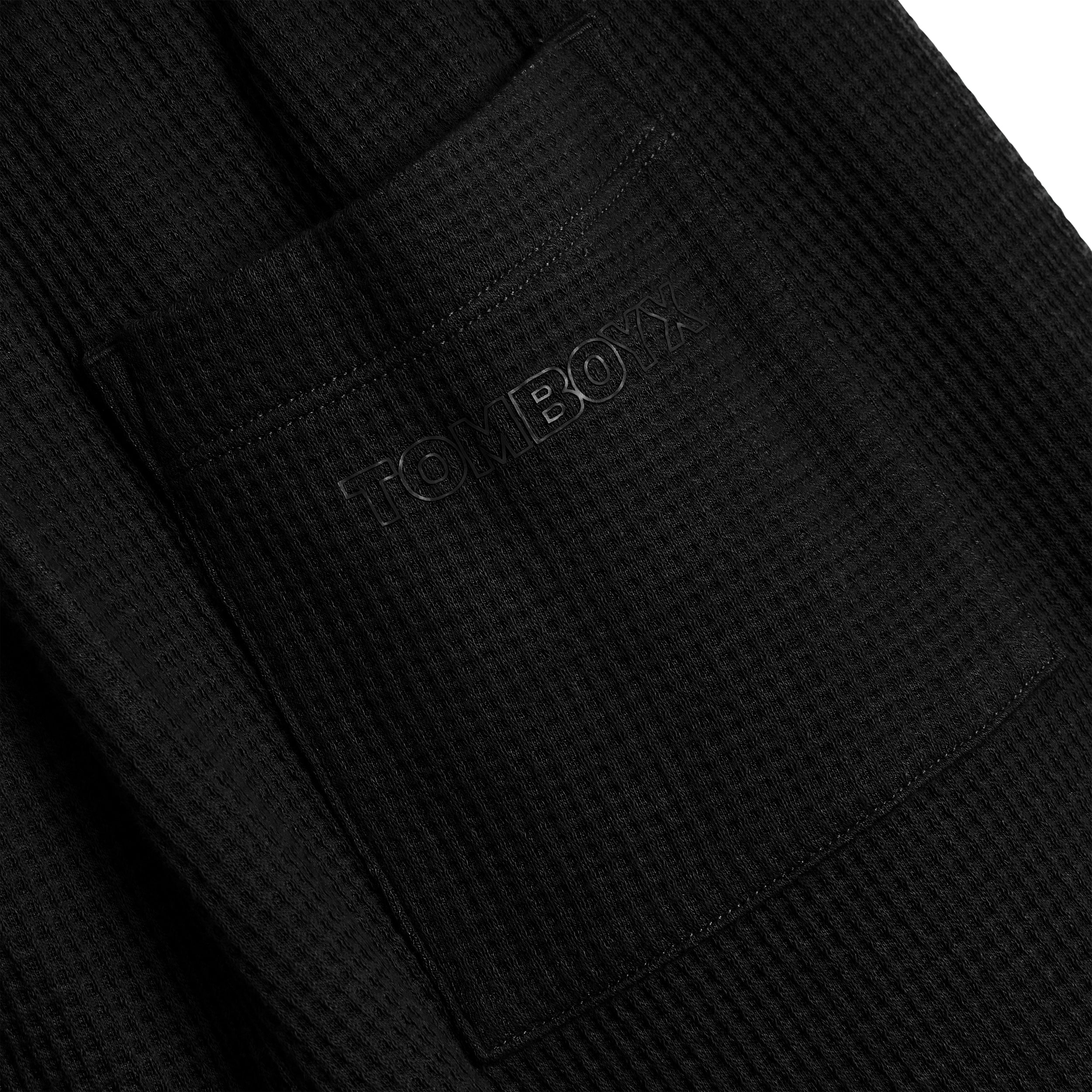 Modal Cloud Waffle Cargo Pant - Black Beauty