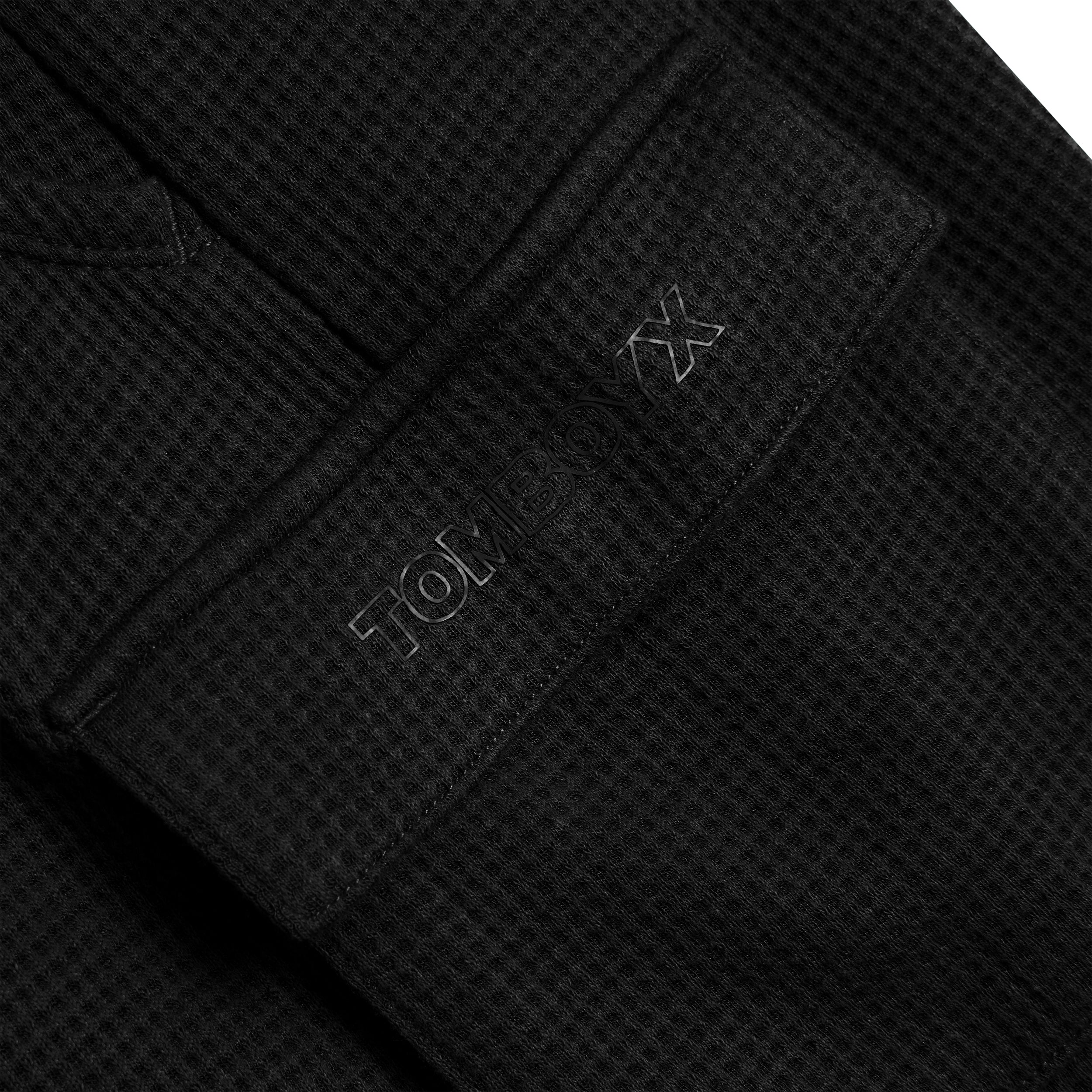 Modal Cloud Waffle Cargo Short - Black Beauty