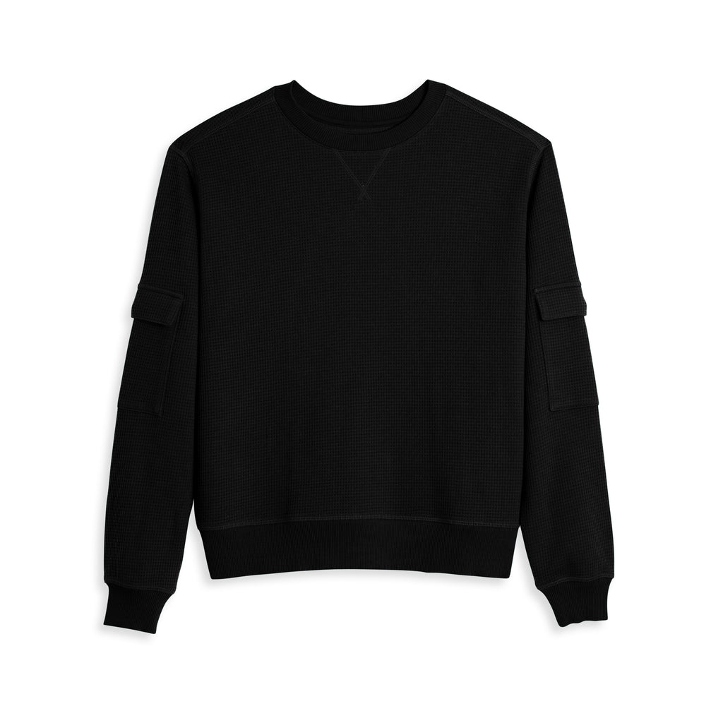 Modal Cloud Waffle Long Sleeve Cargo Crew Beauty