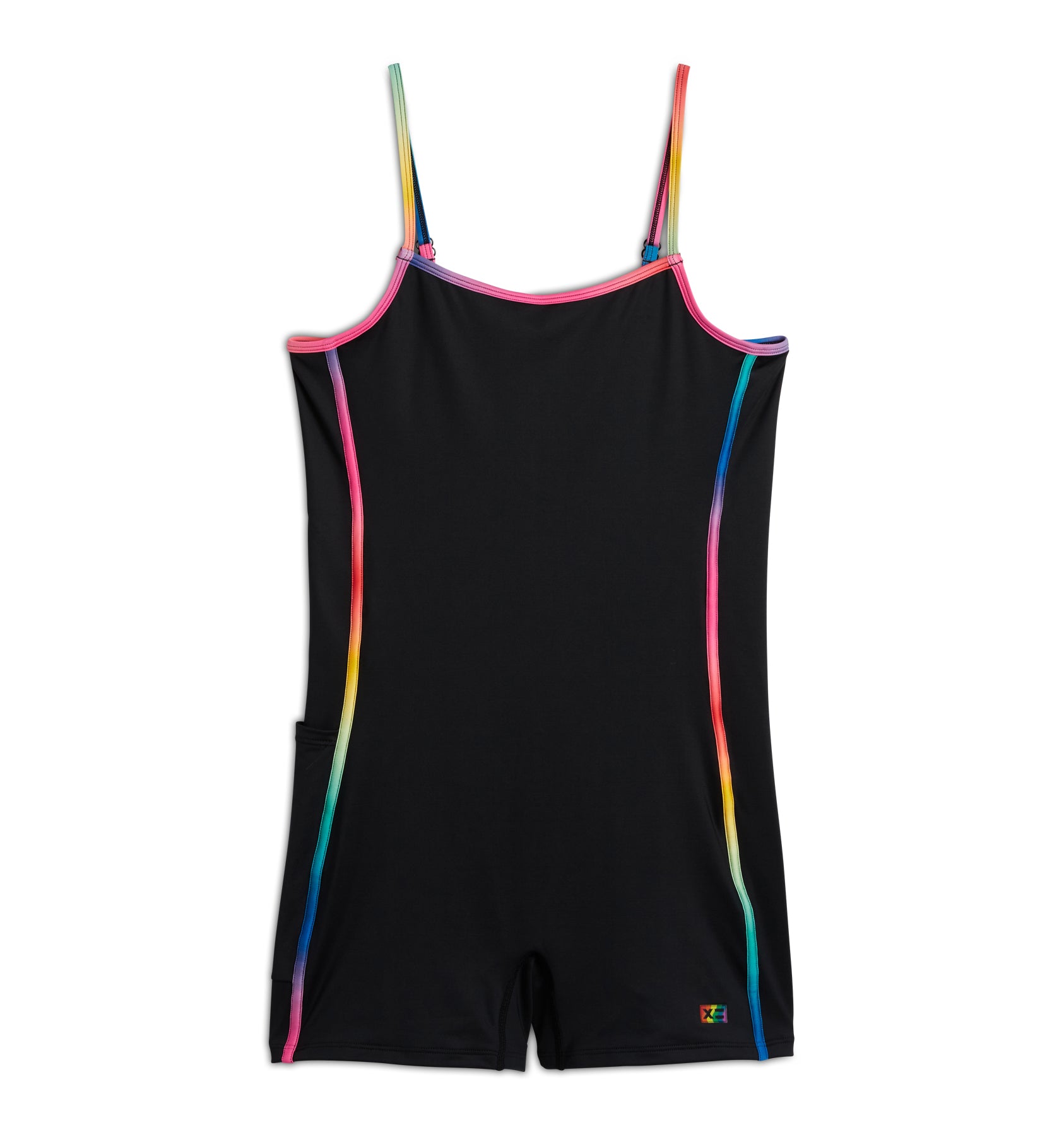 Swim 3.5" Skinny Strap Unisuit - Black Rainbow Ombre