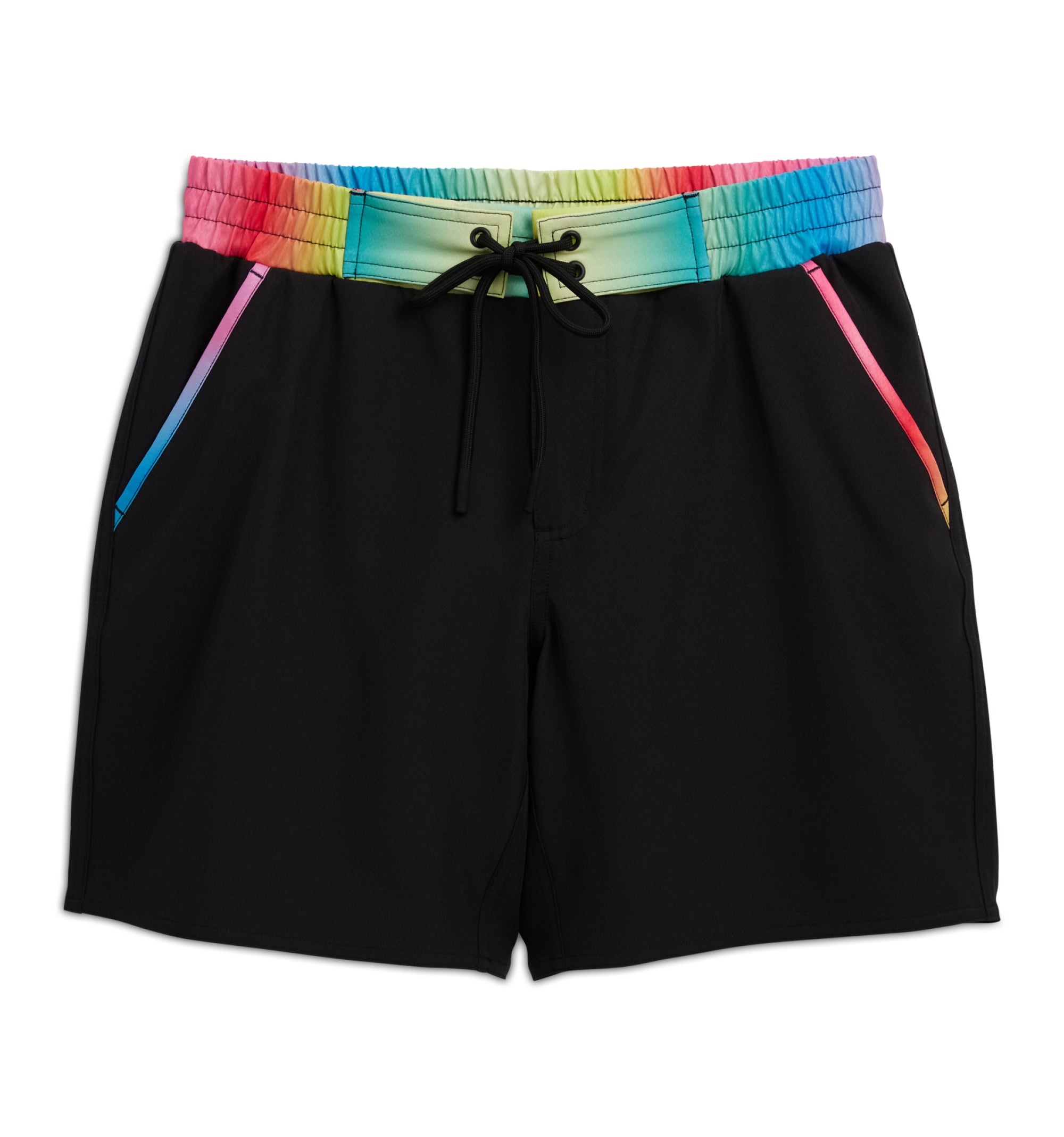 Swim 7" Heritage Board Shorts Heavy Weight - Black Rainbow Ombre
