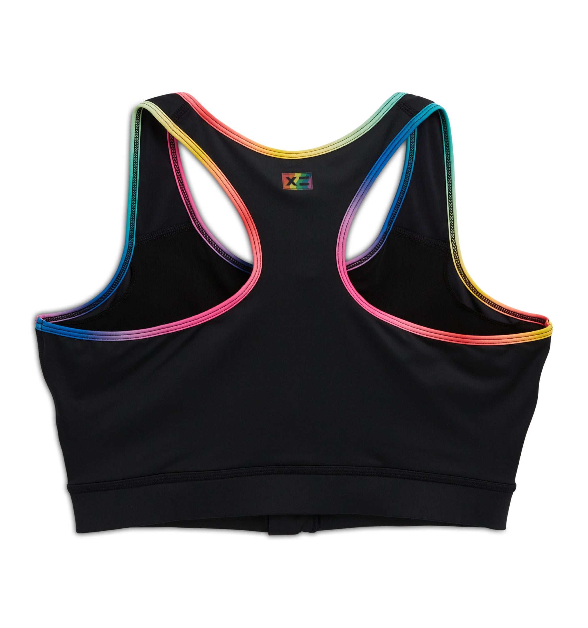 Swim Racerback Zip Compression Top - Black Rainbow Ombre