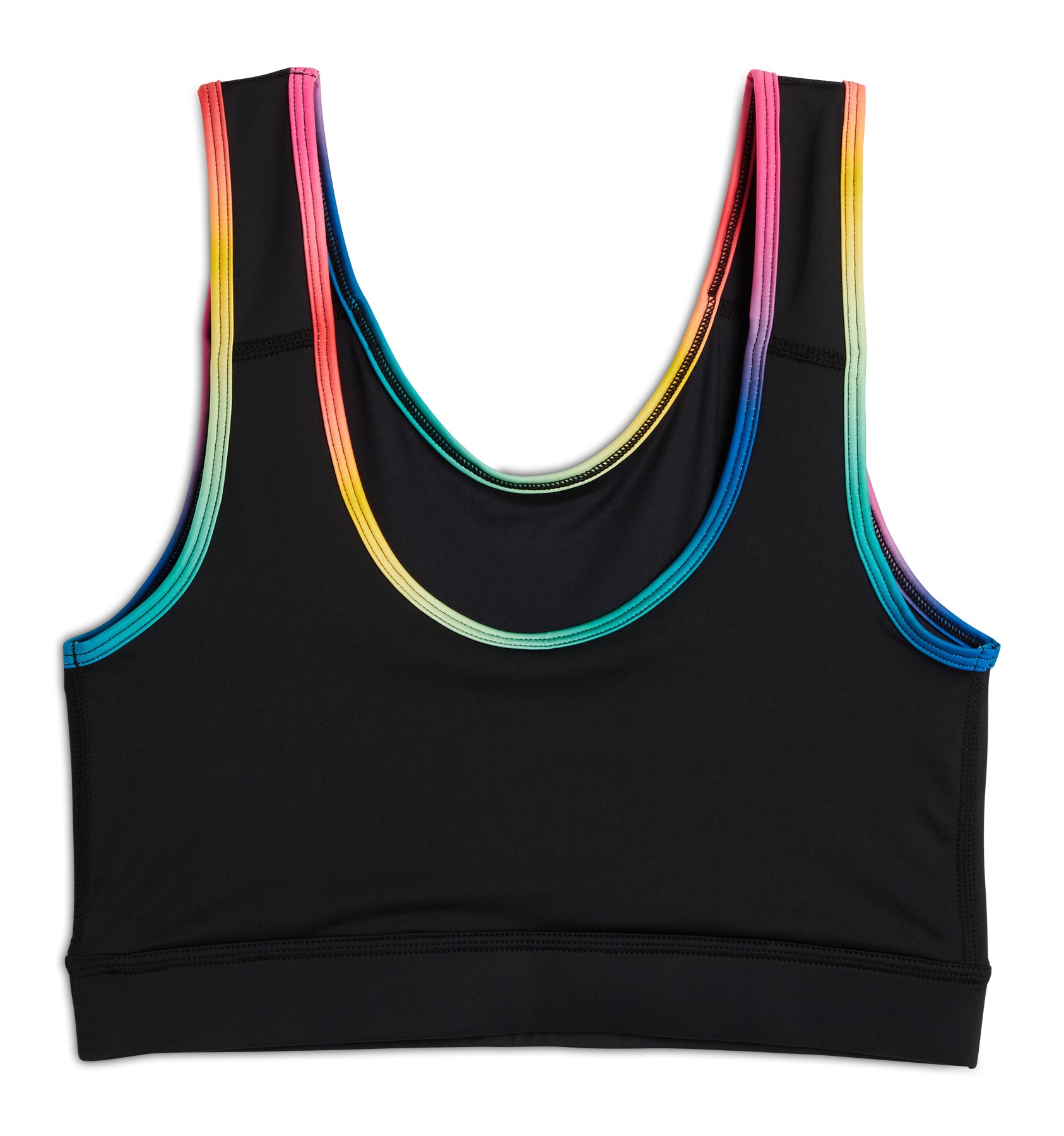 Swim Sport Compression Top - Black Rainbow Ombre