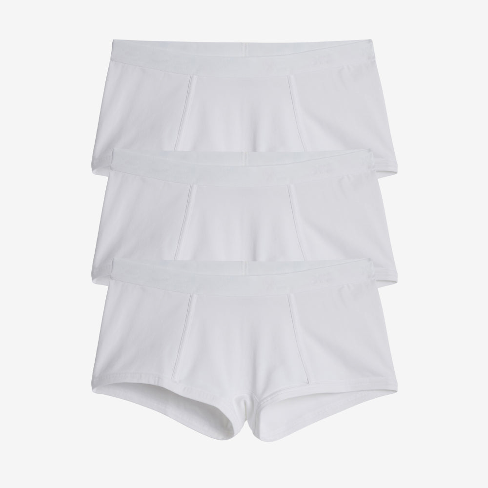 Boy Shorts 3-Pack - Cotton White