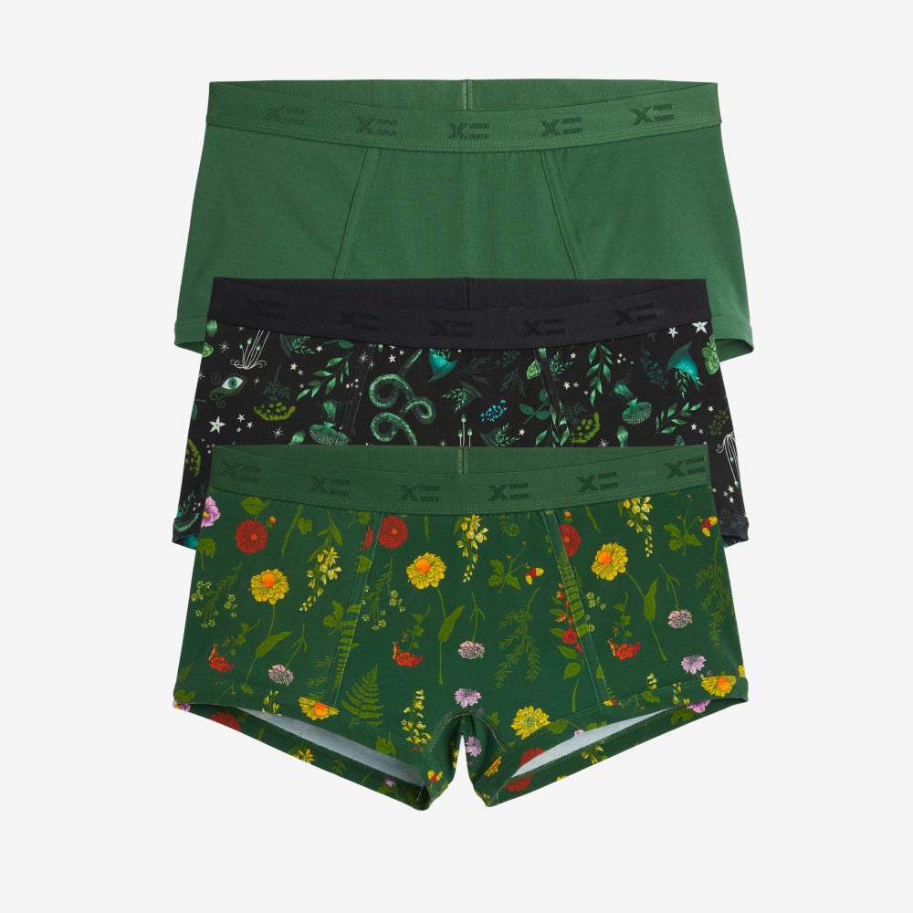 Boy Shorts 3-Pack - Fern and Floral