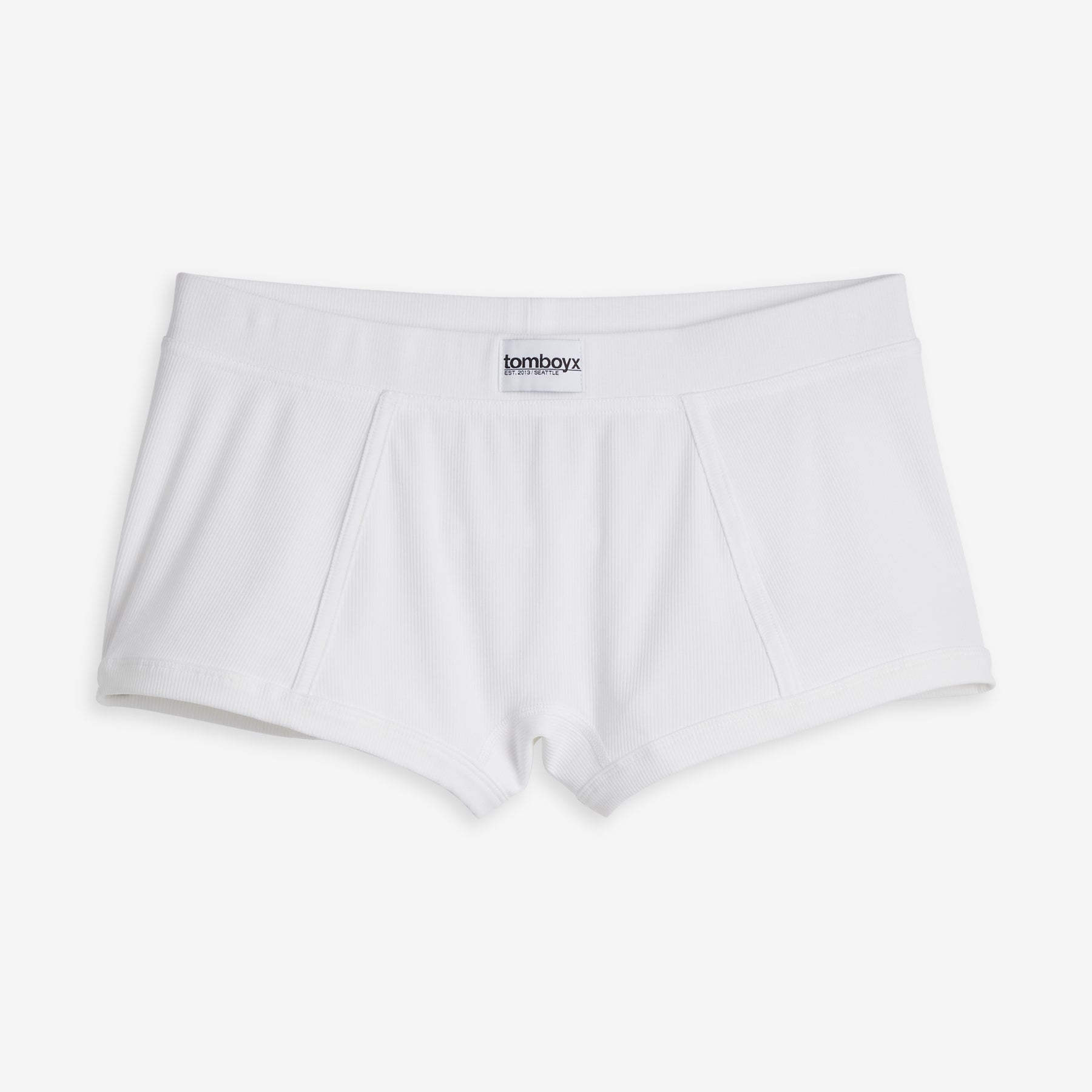 Bamboo Rib Boy Shorts - White