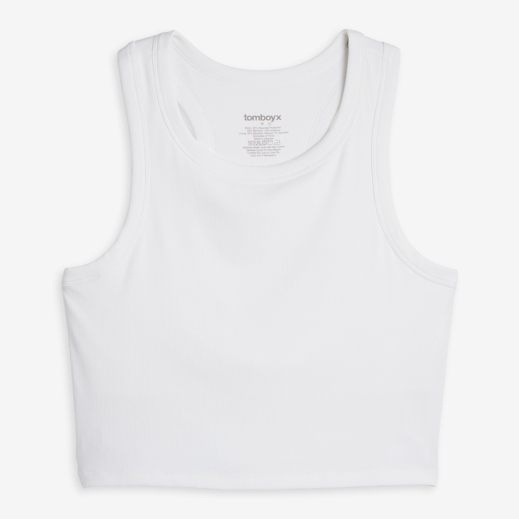 Bamboo Rib Bra Top - White