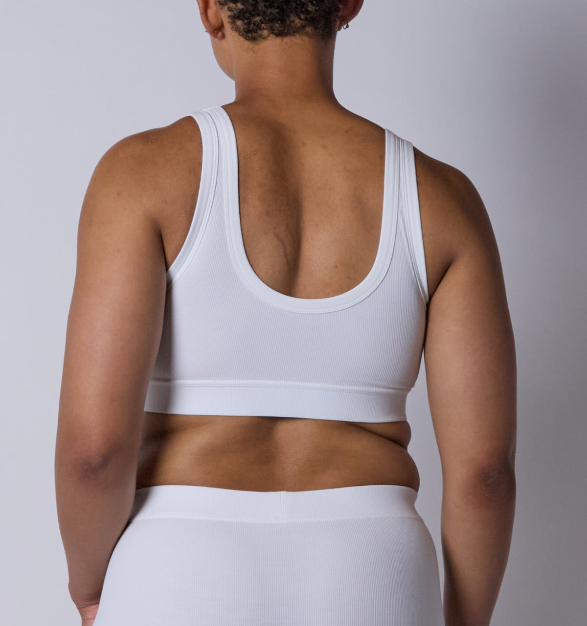 Bamboo Rib Essentials Soft Bra - White