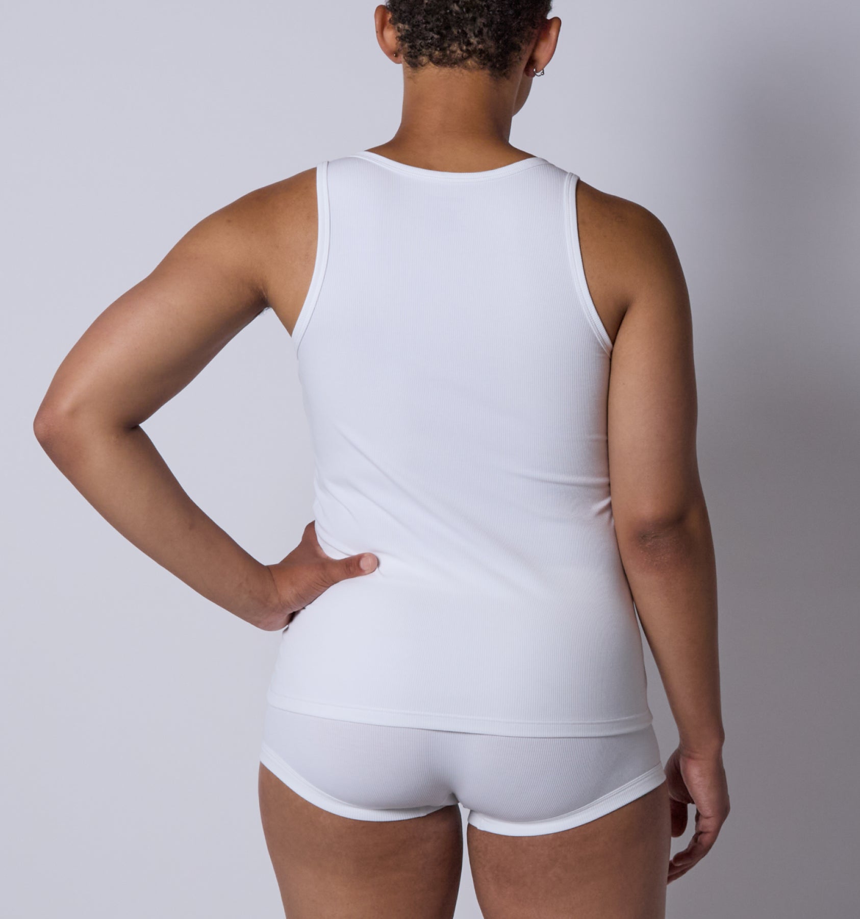 Bamboo Rib Tank - White