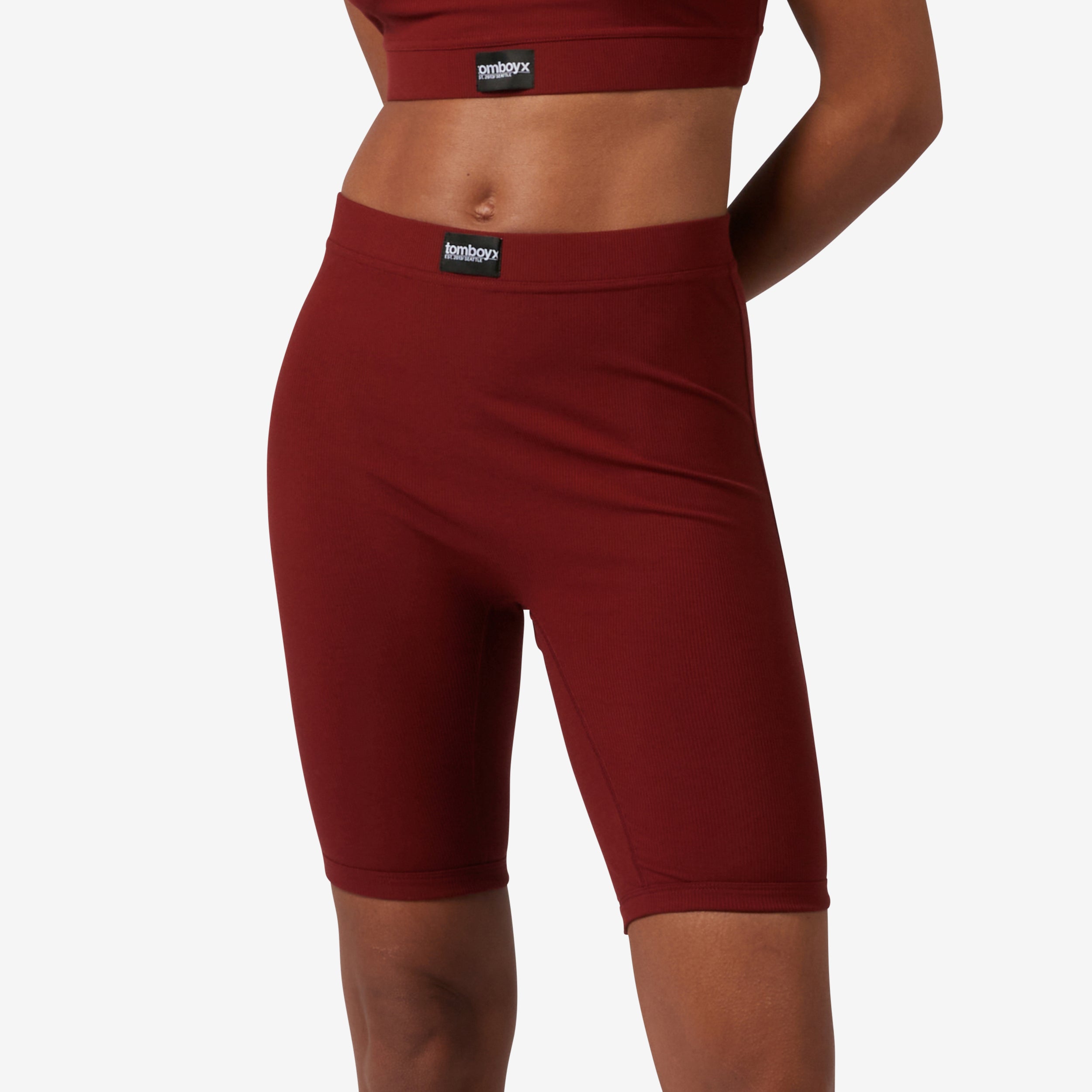 Bamboo Rib 9" Boxer Briefs - Burgundy