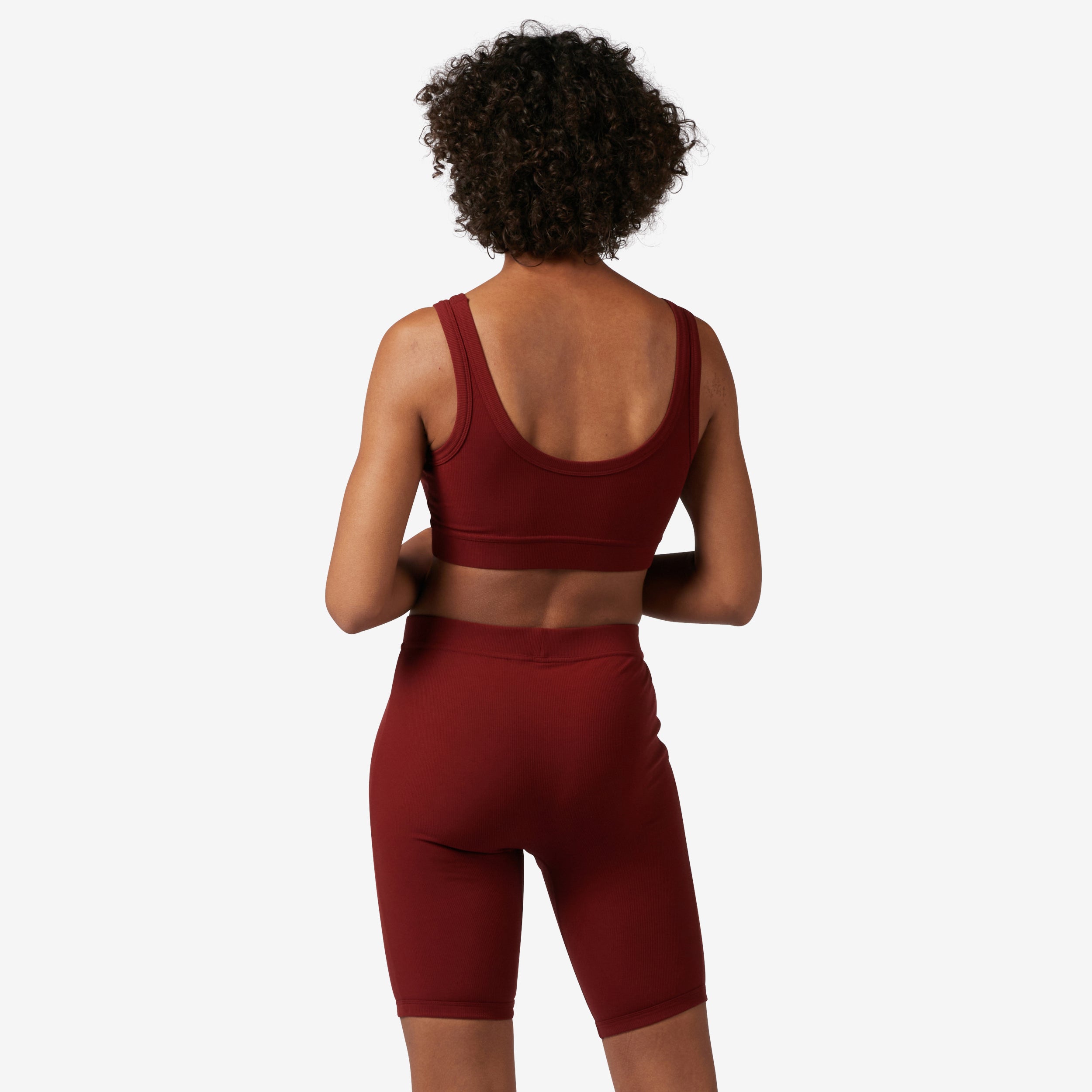 Bamboo Rib 9" Boxer Briefs - Burgundy