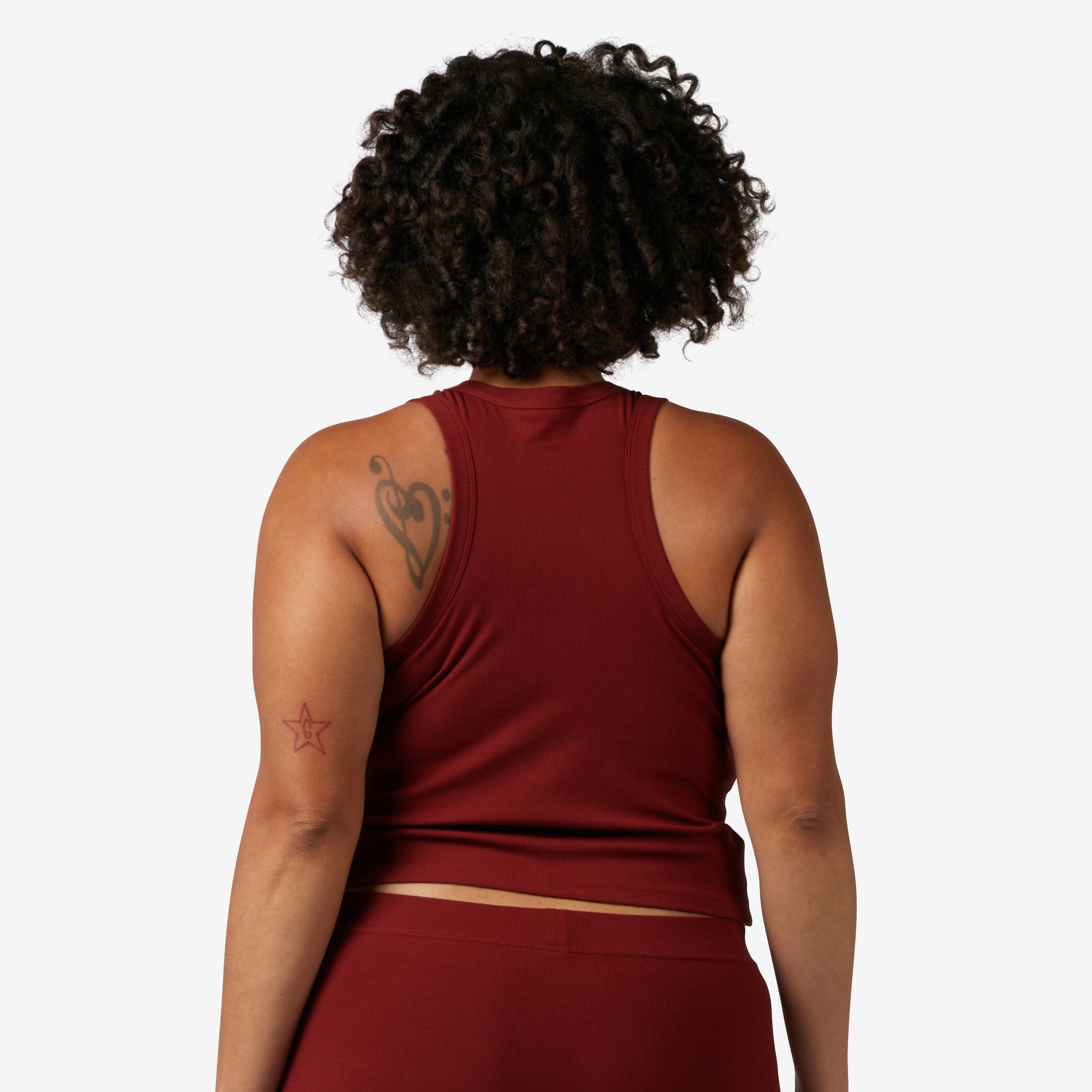 Bamboo Rib Bra Top - Burgundy