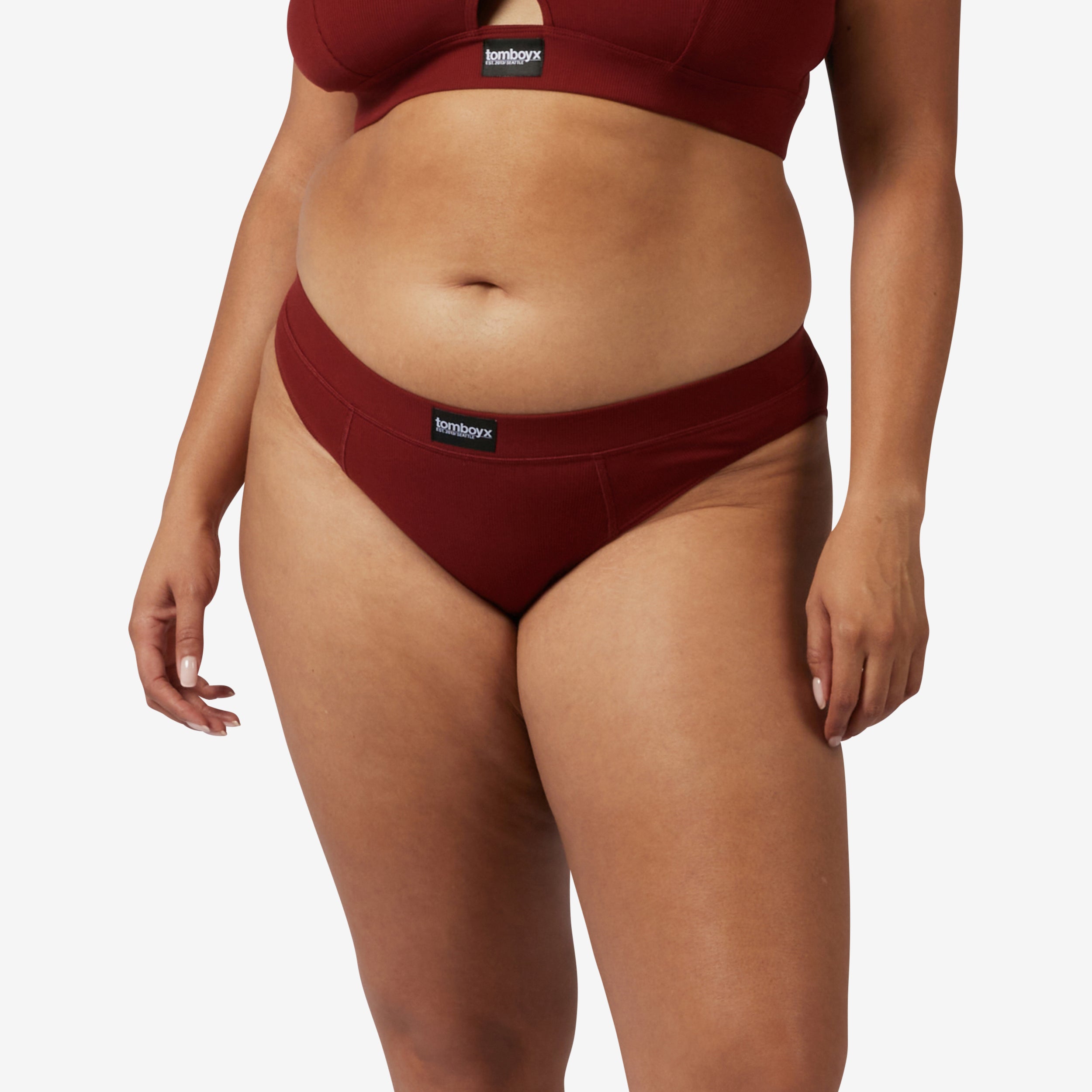 Bamboo Rib Cheeky - Burgundy