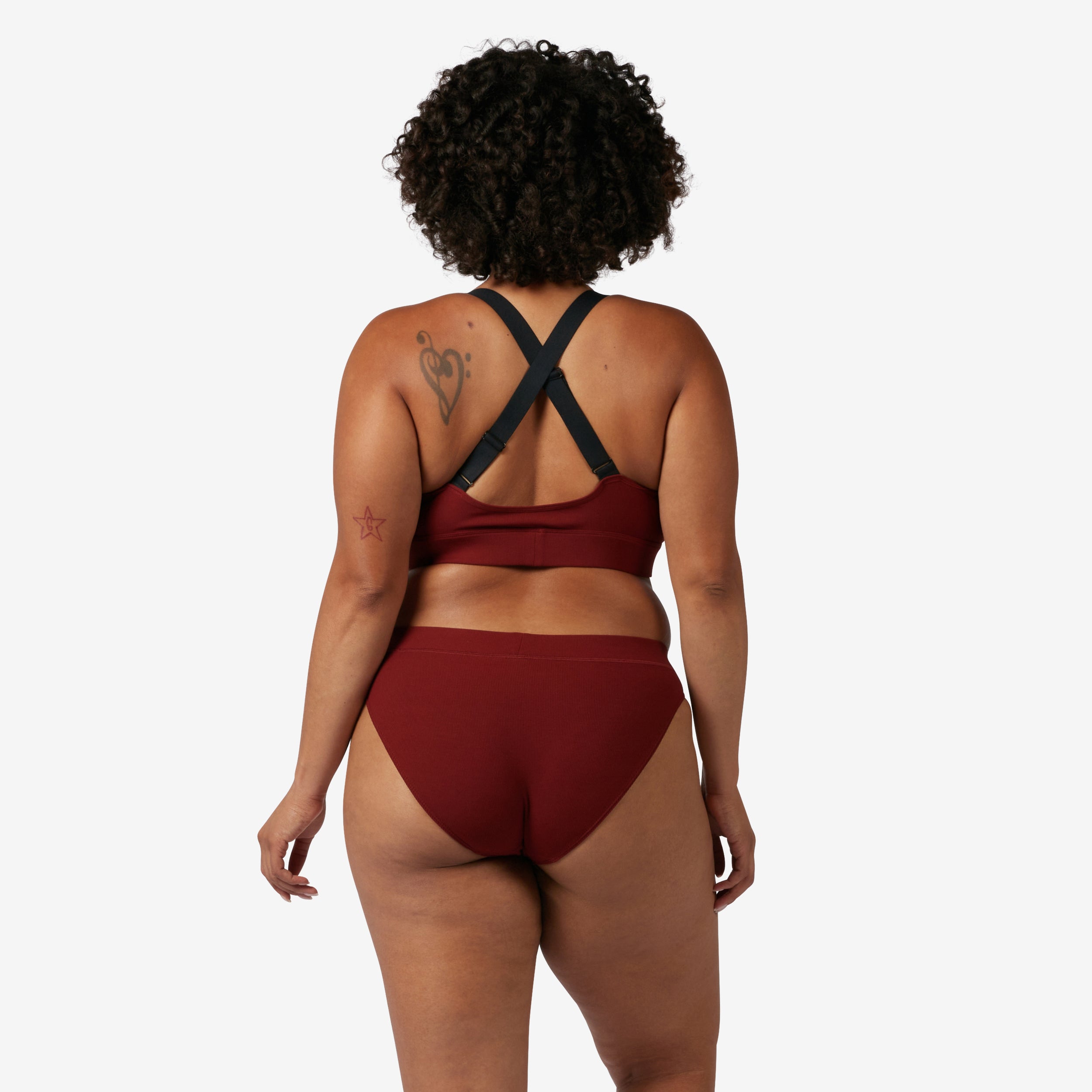Bamboo Rib Cheeky - Burgundy