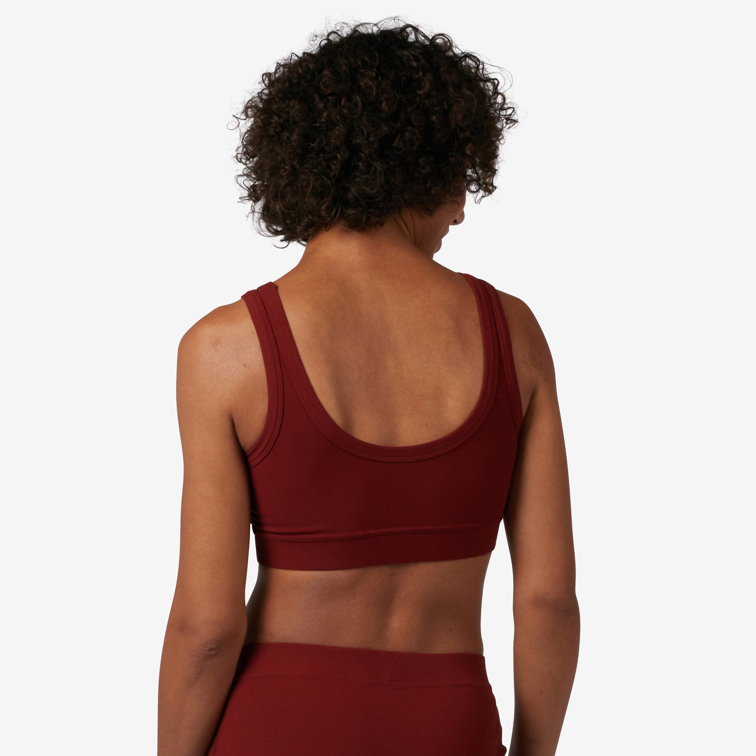 Bamboo Rib Essentials Soft Bra - Burgundy