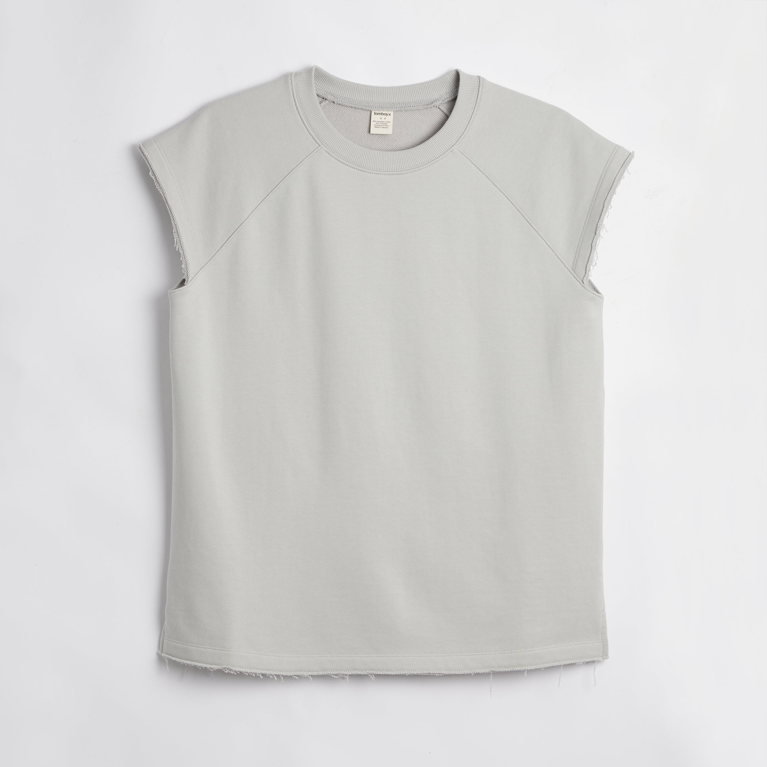 French Terry Cut Off Crew - Concrete Gray