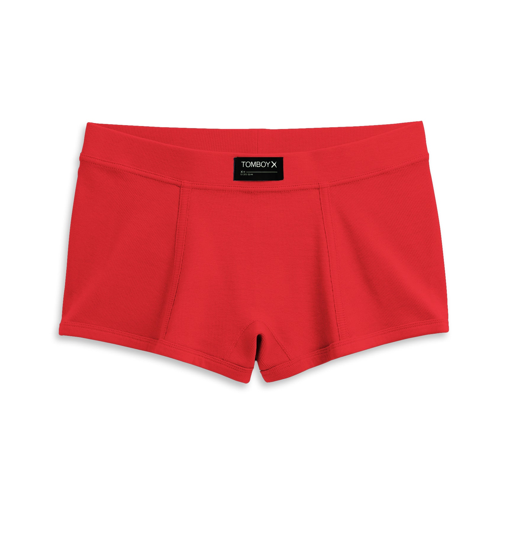 Organic Cotton Rib Boy Shorts - Fiery Red