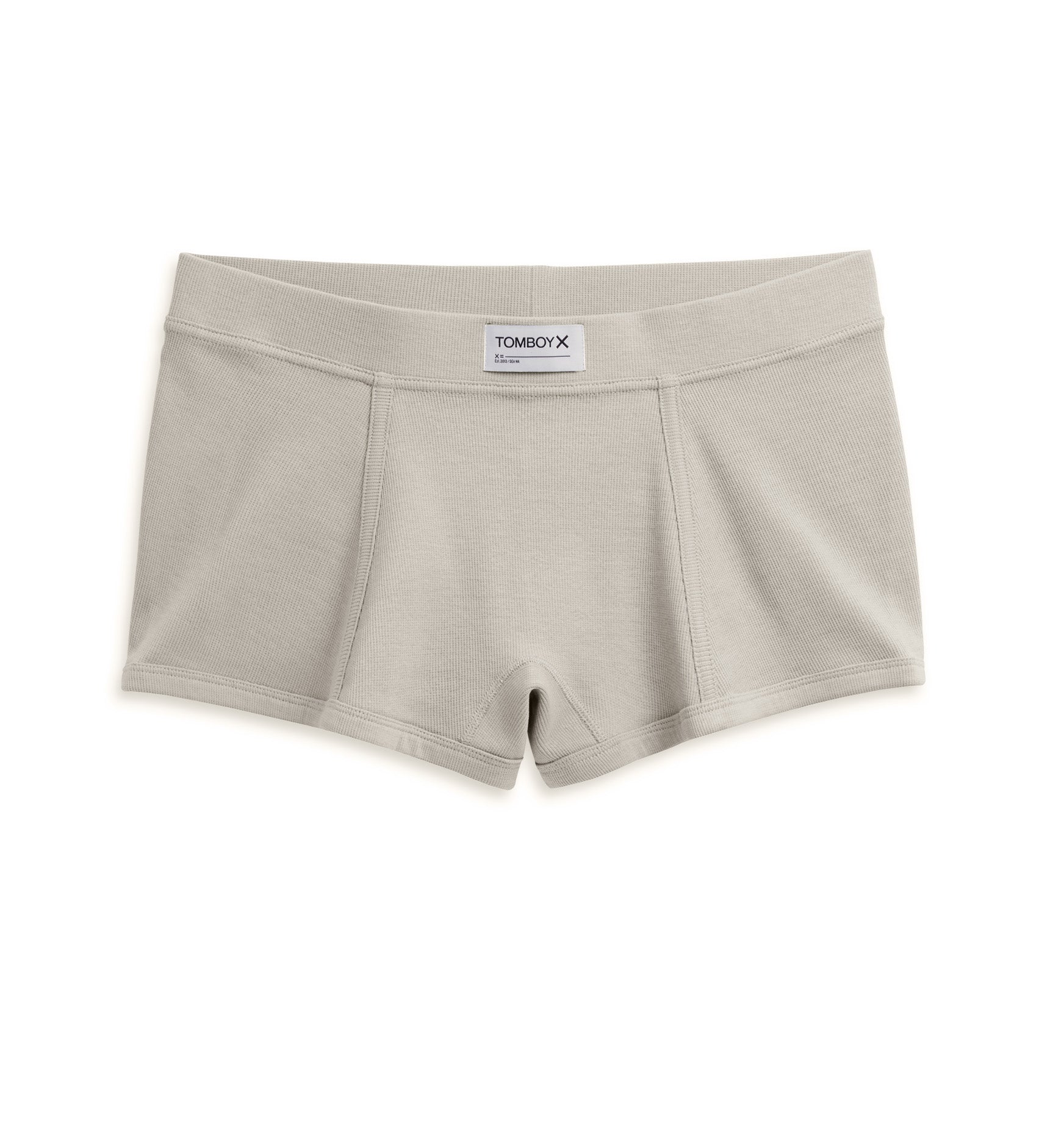 Organic Cotton Rib Boy Shorts - Heather Grey