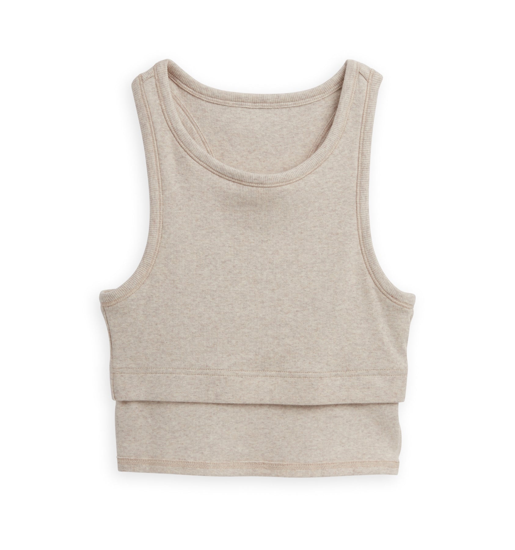 Organic Cotton Rib Bra Top - Oatmeal