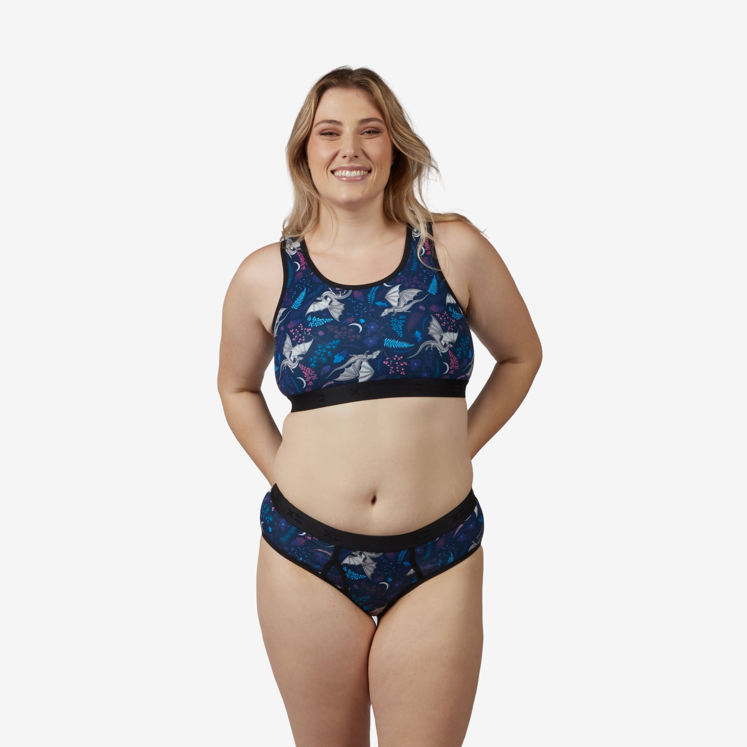Model: Natalie is 5'11" and wears a Medium