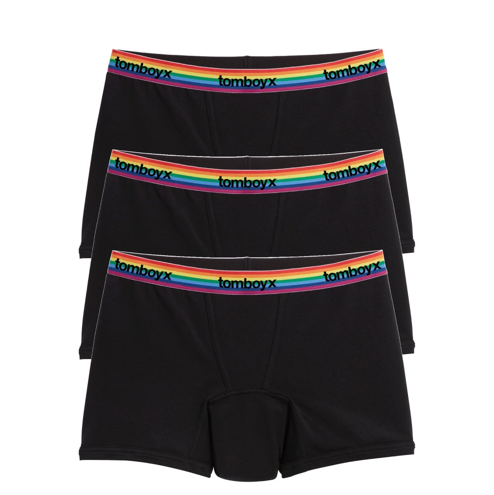 First Line Period 4.5" Trunks 3 Pack Rainbow Logo