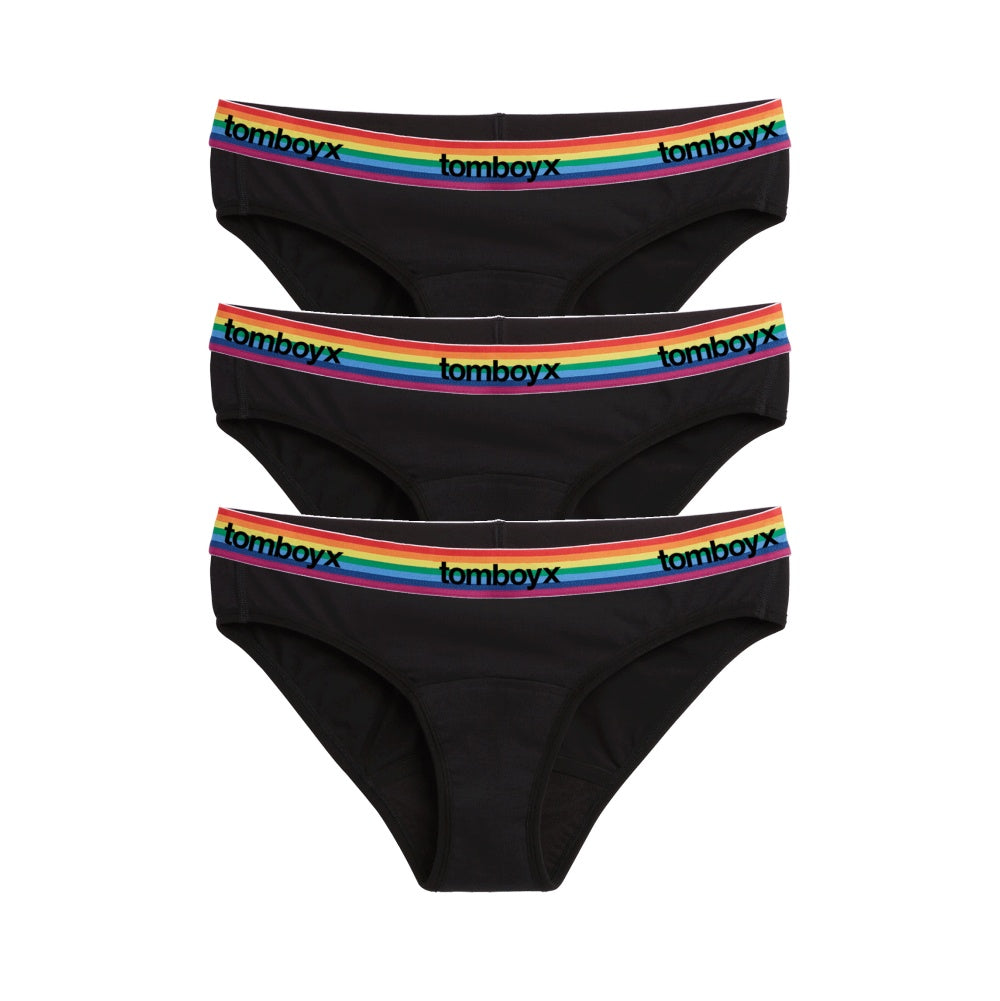 First Line Period Bikini 3 Pack Rainbow Logo