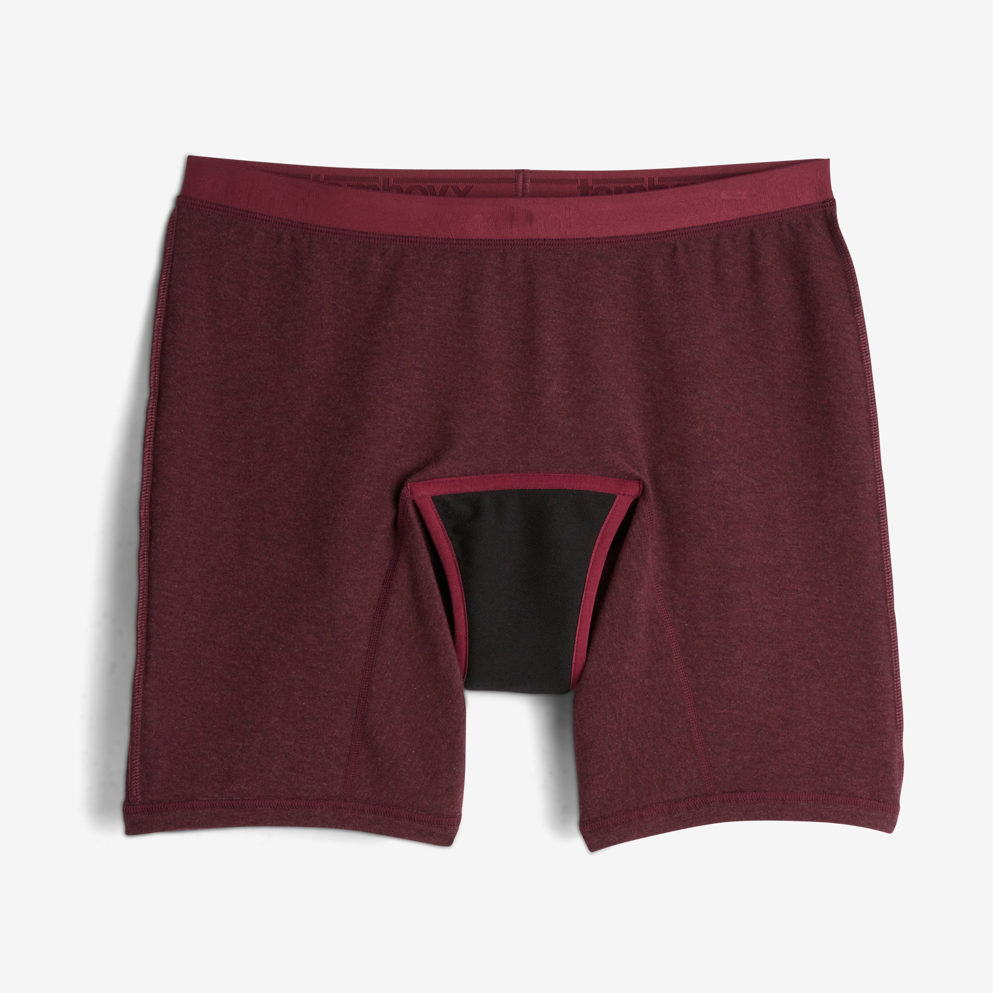 First Line Period 9" Boxer Briefs - Black Cherry Heather