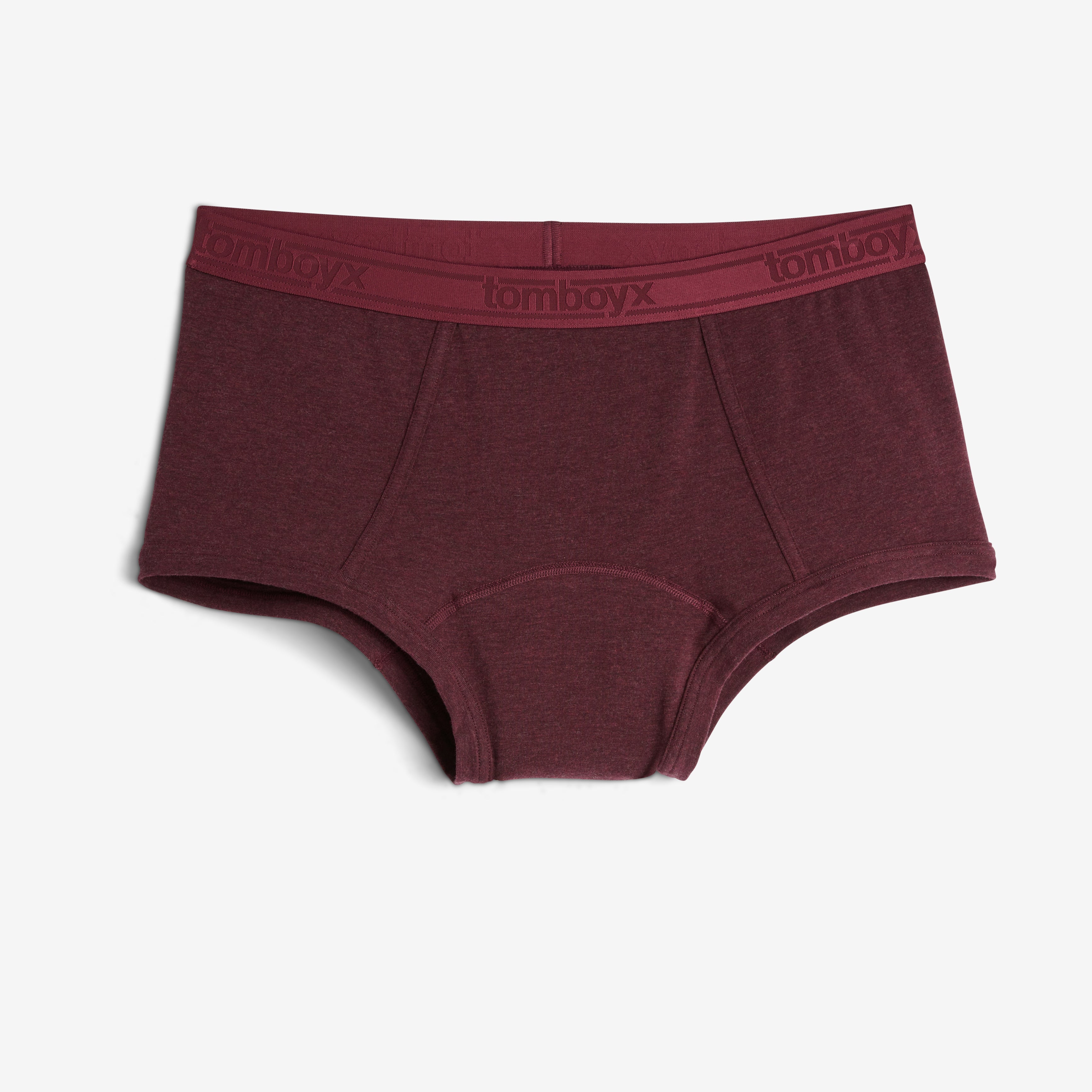 First Line Period Boy Shorts - Black Cherry Heather