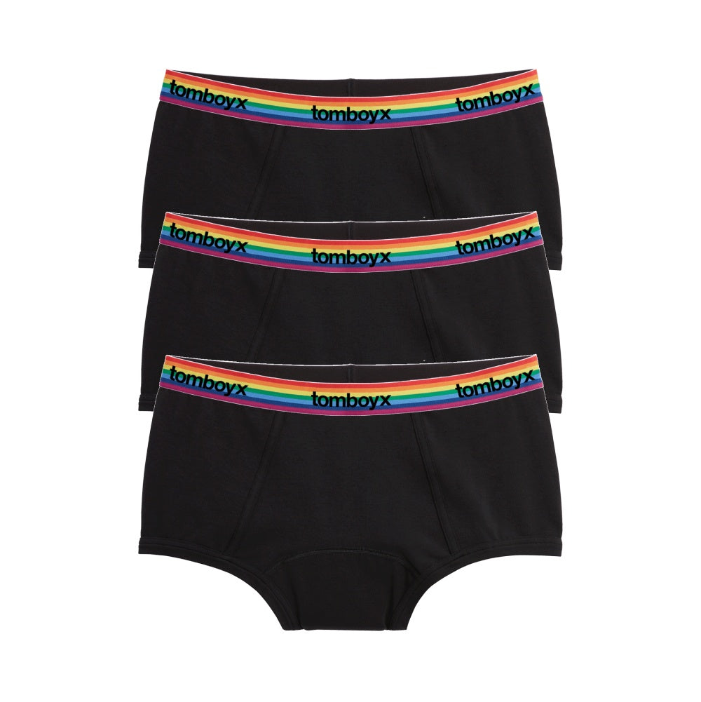 First Line Period Shorts 3 Pack Rainbow Logo