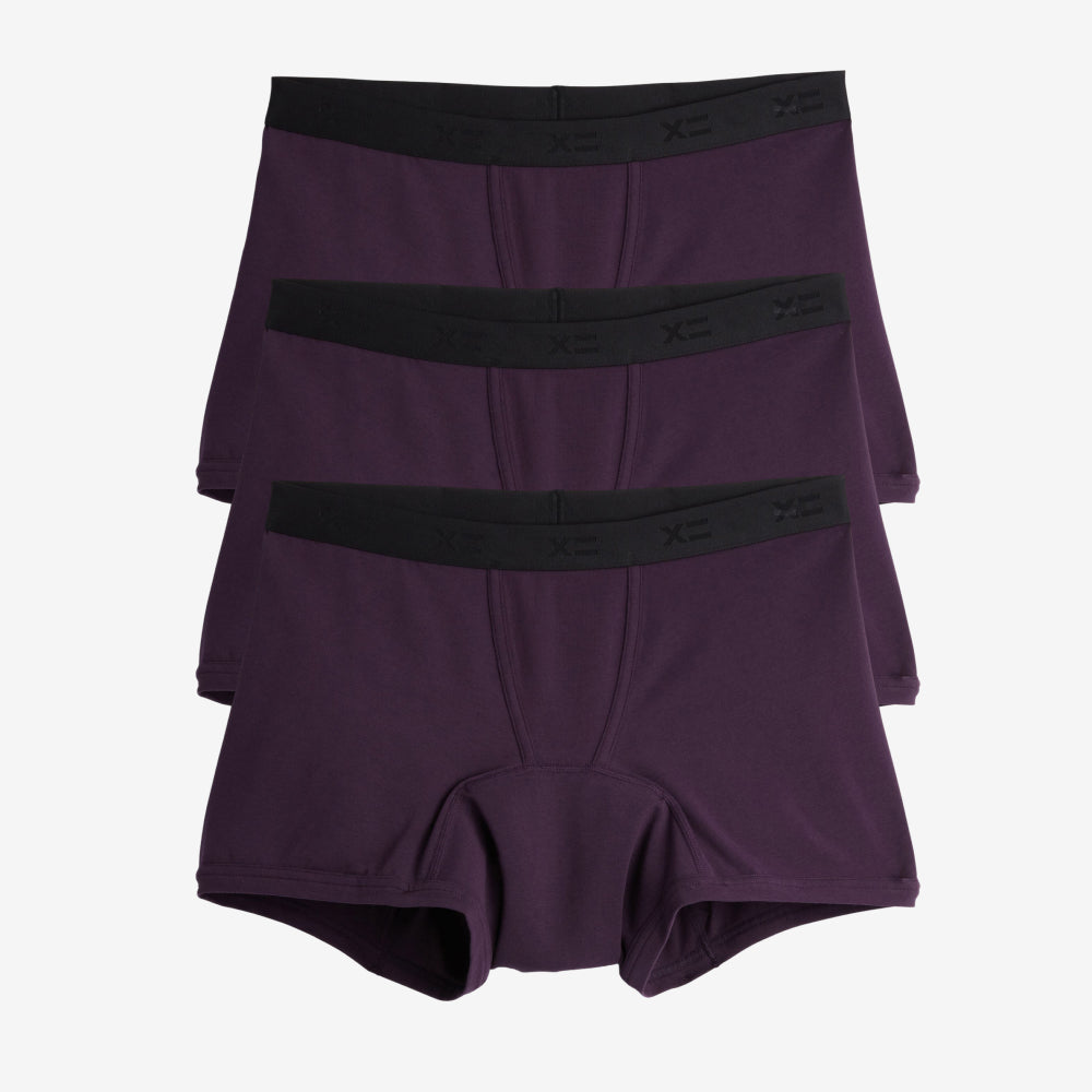 First Line Period 4.5" Trunks 3-Pack - Plum