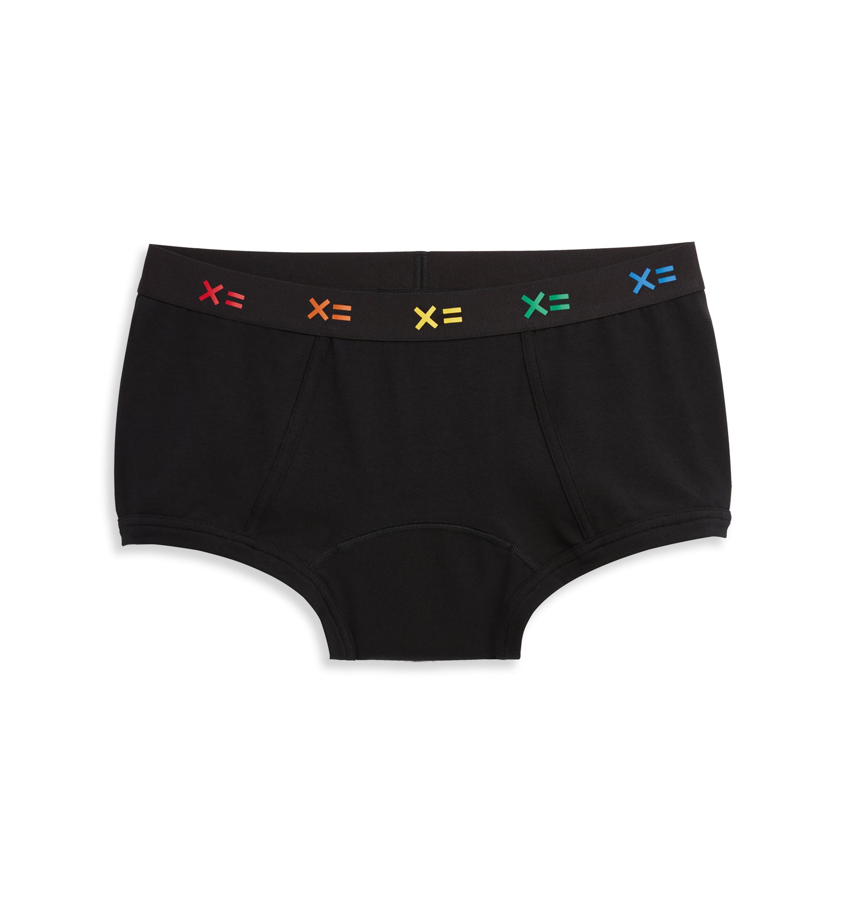 First Line Period Boy Shorts 3-Pack - Black X= Rainbow