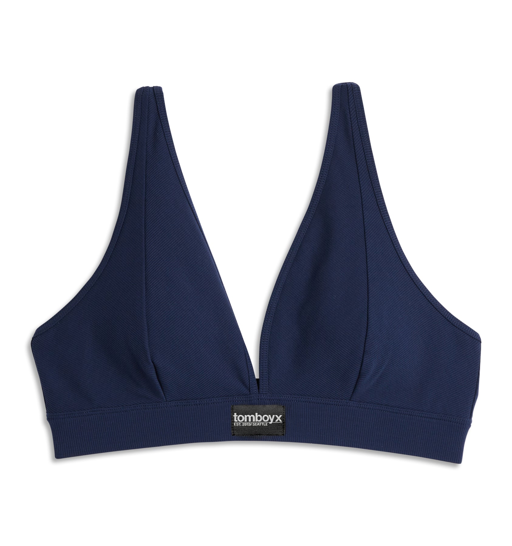 Bamboo Rib Plunge Bra - Future Dusk
