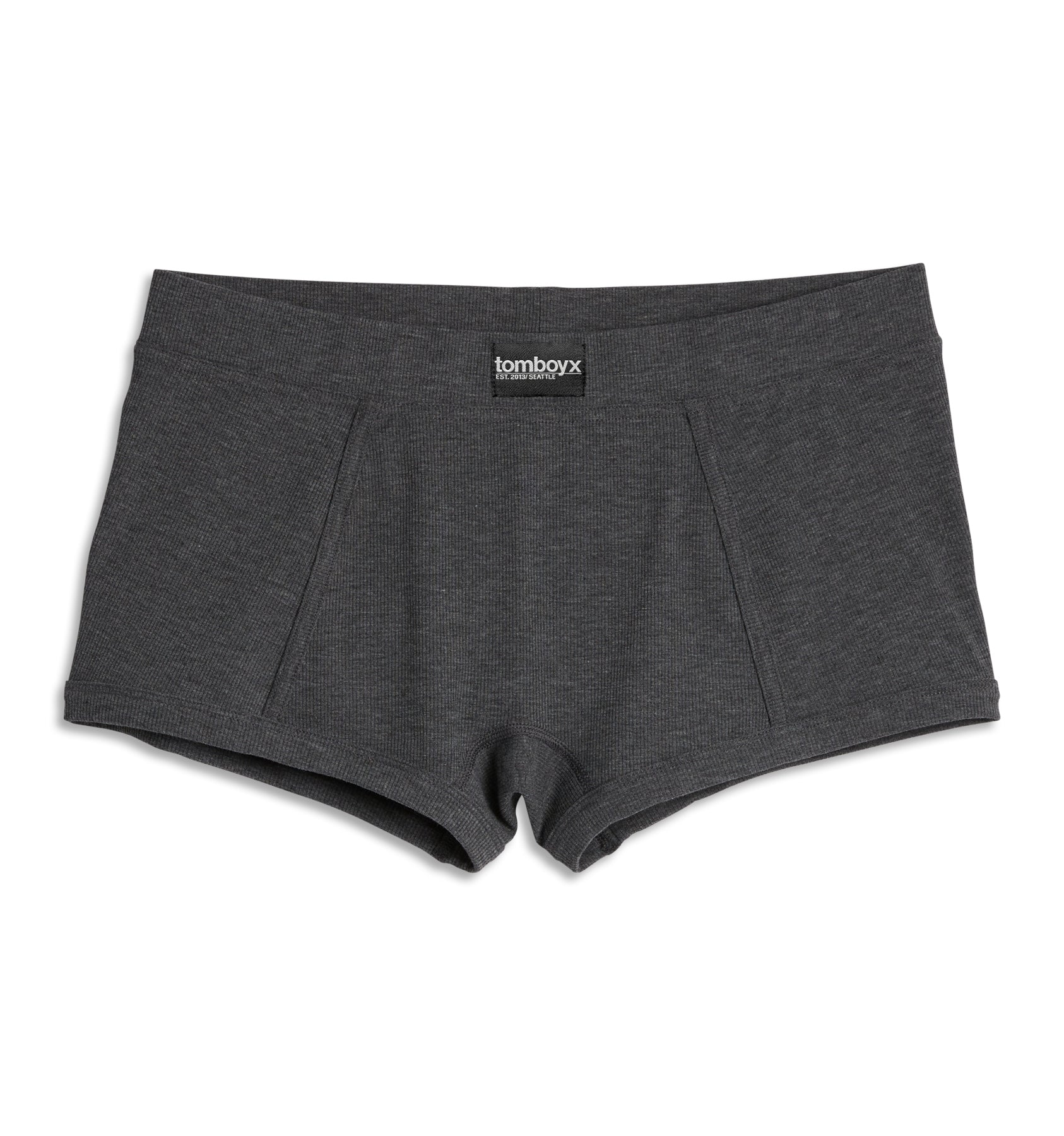 Bamboo Rib Boy Shorts - Heather Gray